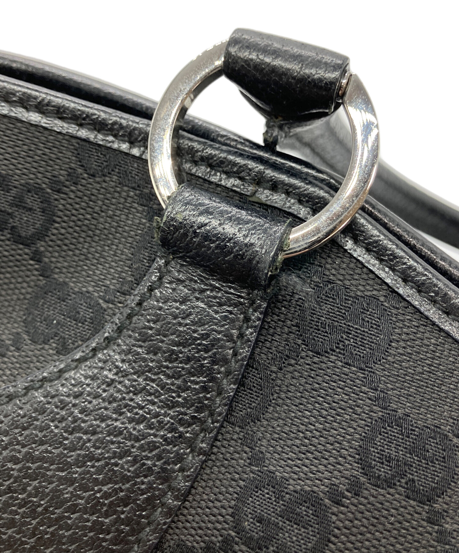 中古・古着通販】GUCCI (グッチ) GGキャンバストートバッグ ブラック