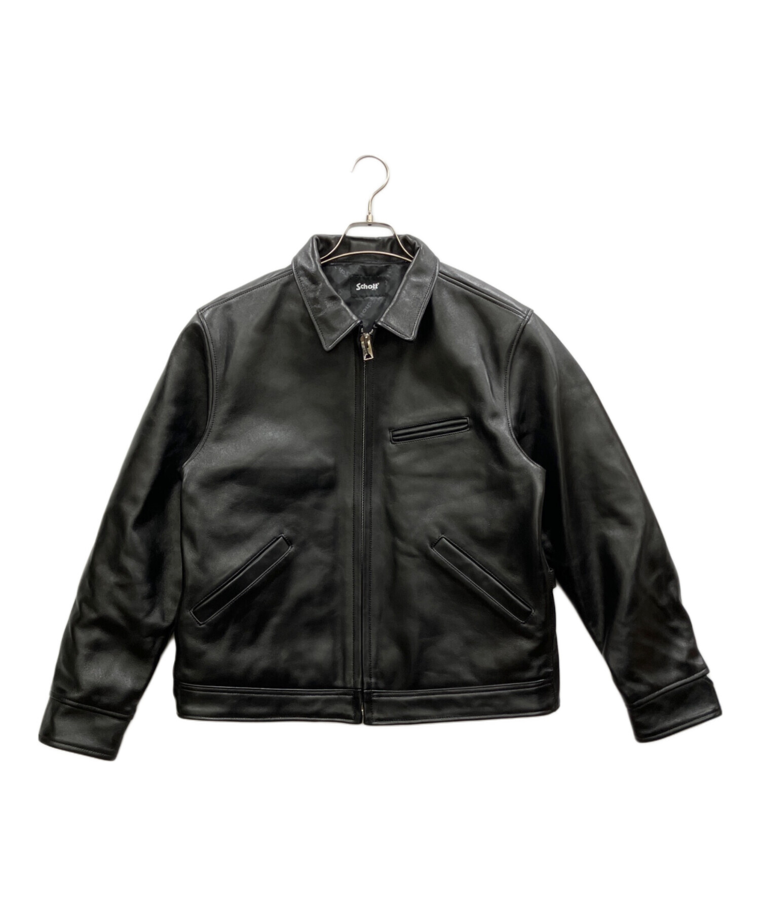 中古 SCHOTT LEATHER TRACKER JACKET 中古・古着通販】Schott (ショット) LEATHER TRACKER JACKET ブラック