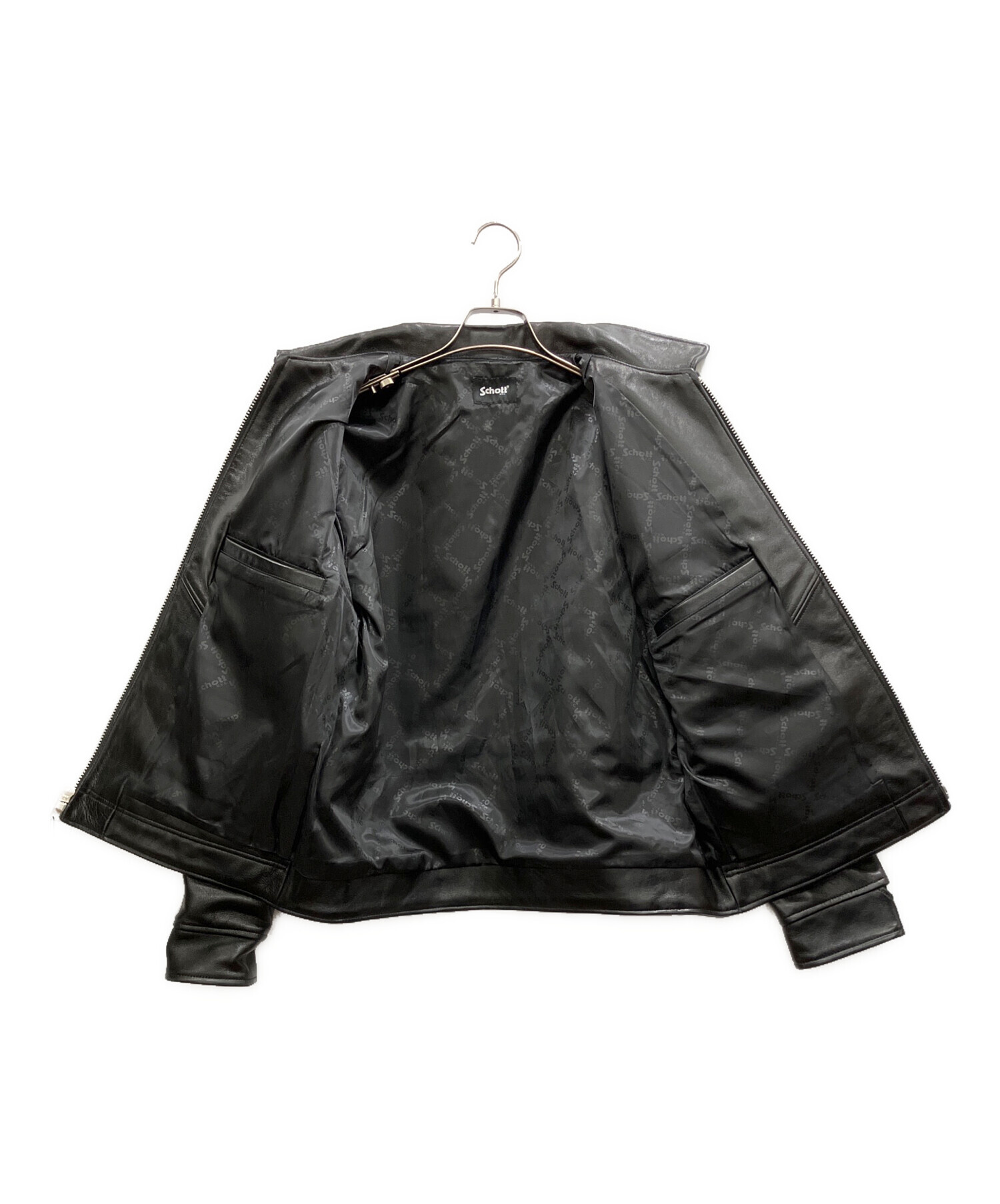 中古・古着通販】Schott (ショット) LEATHER TRACKER JACKET ブラック