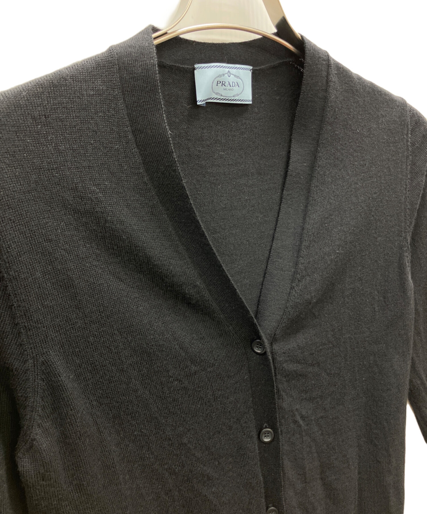 中古・古着通販】PRADA (プラダ) ウールハイゲージVネックニット