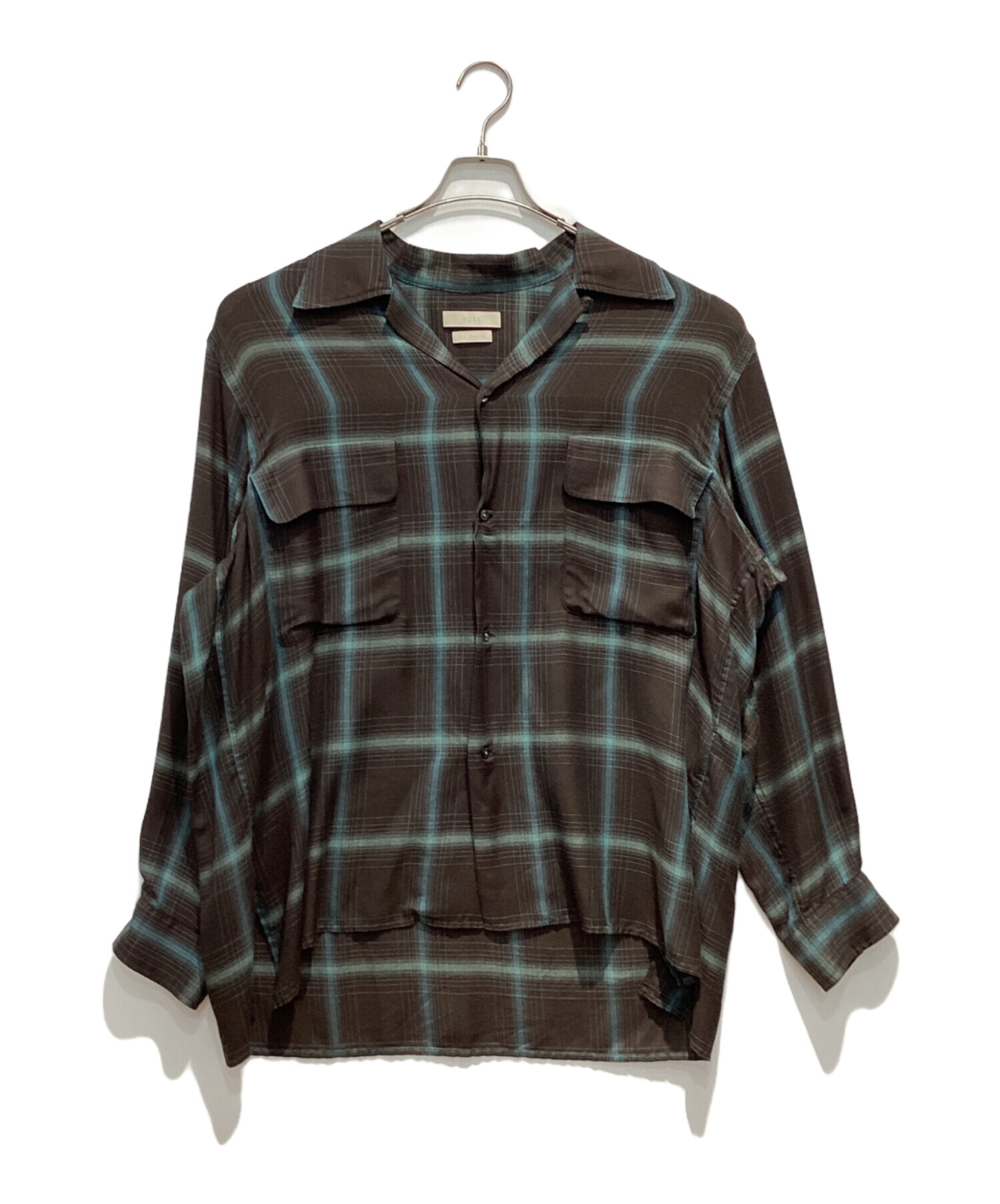 中古・古着通販】YOKE (ヨーク) Ombre Plaid Wpocket Shirt ブラウン