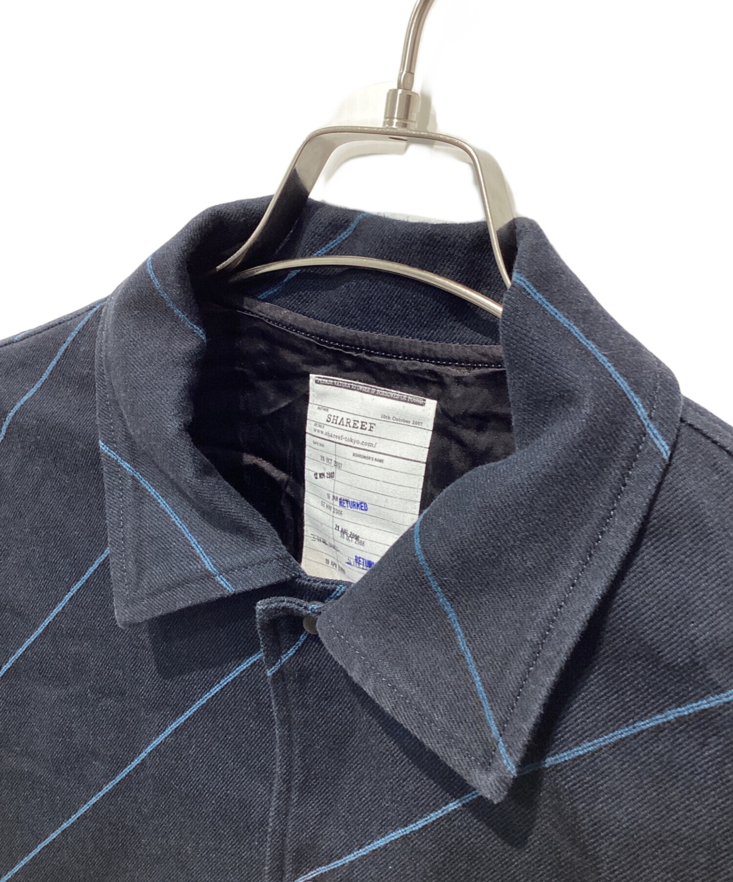 【美品】SHAREEF（シャリーフ） スウェードブルゾン　ブルー 中古・古着通販】SHAREEF (シャリーフ) BIAS LINE SHORT BLOUSON