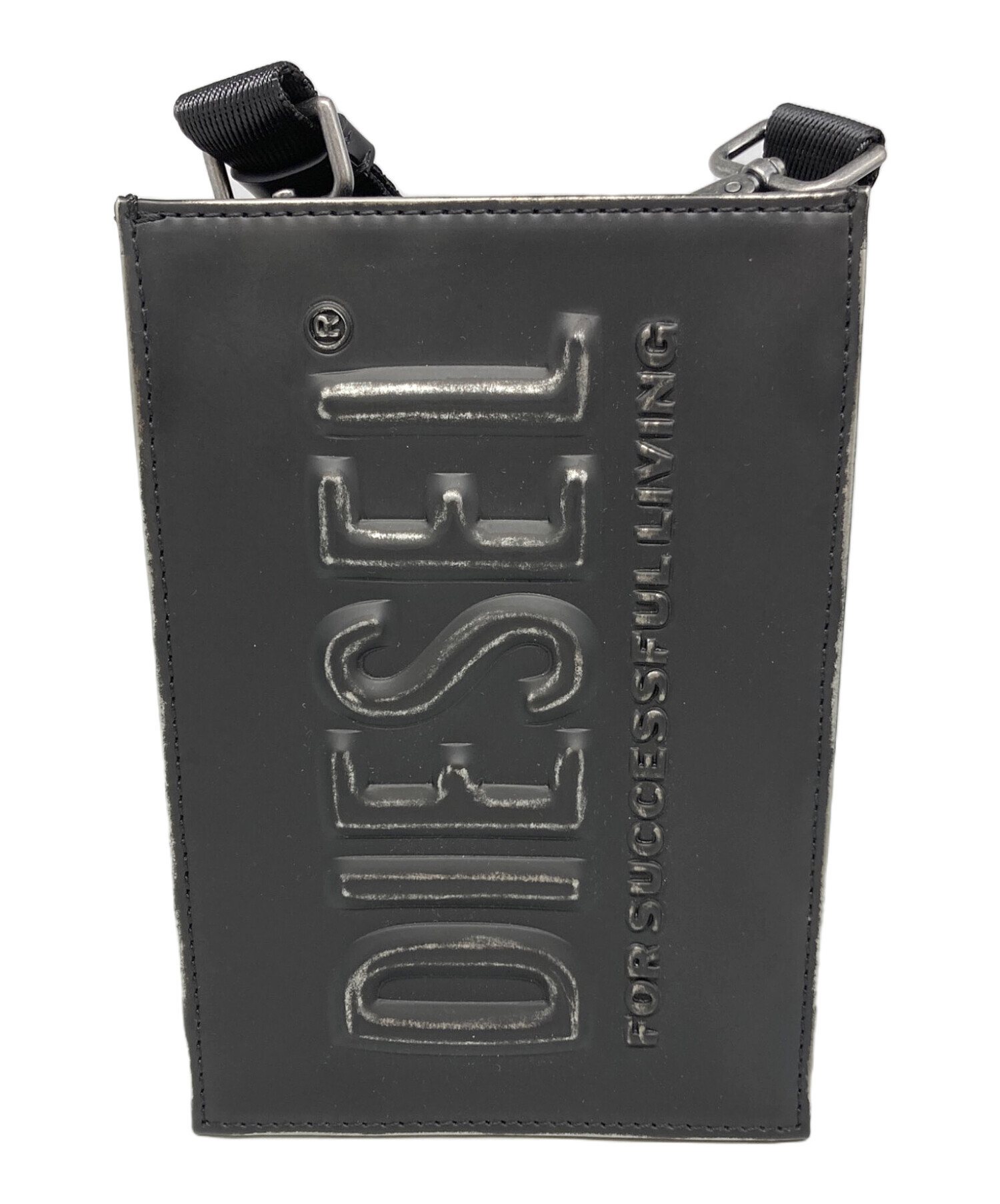 ✨極美品✨ディーゼル　ファブリック　ショルダーバッグ　ステッチングロゴ　ブラック 中古・古着通販】DIESEL (ディーゼル) メタルエフェクトロゴ