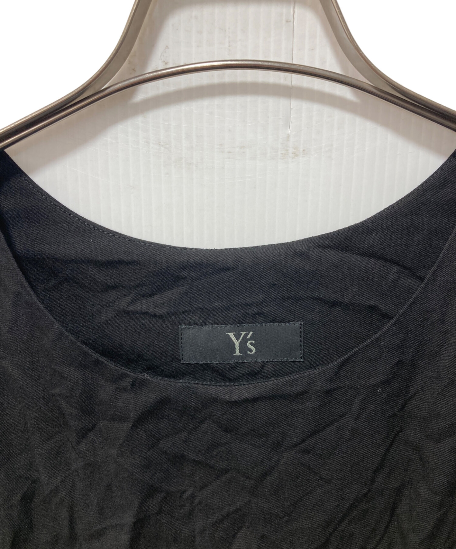 Y's - Y's ワイズ ノースリーブ 2(S位) 黒 【古着】【中古】 中古・古着通販】Y's (ワイズ) レーヨンツイルノースリーブドレス