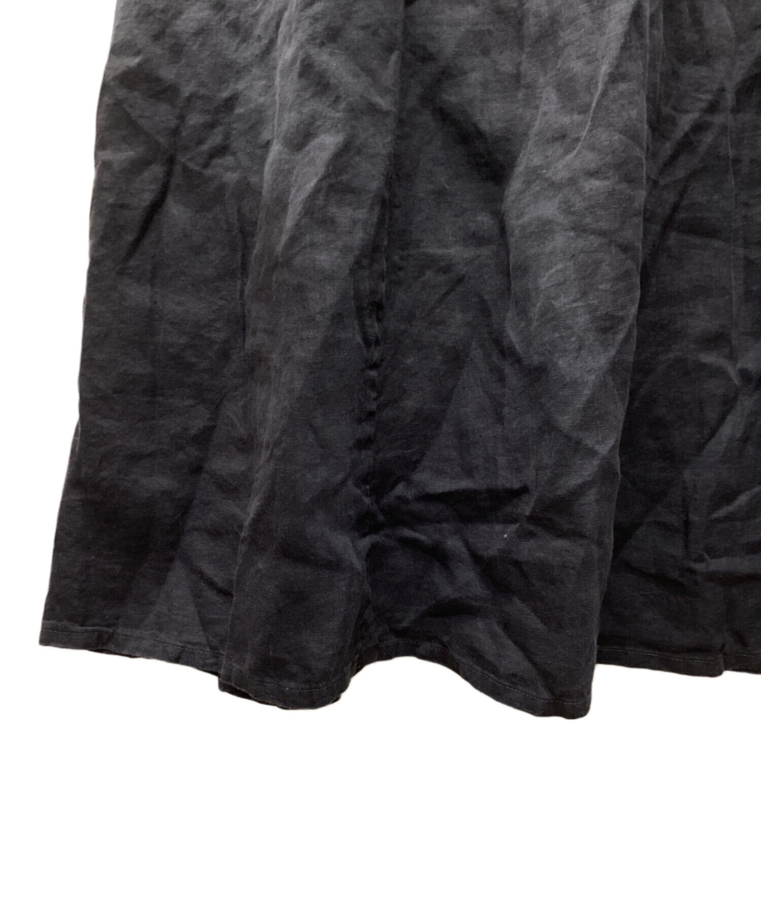 中古・古着通販】tumugu (ツムグ) リネンワンピース ネイビー サイズ:f