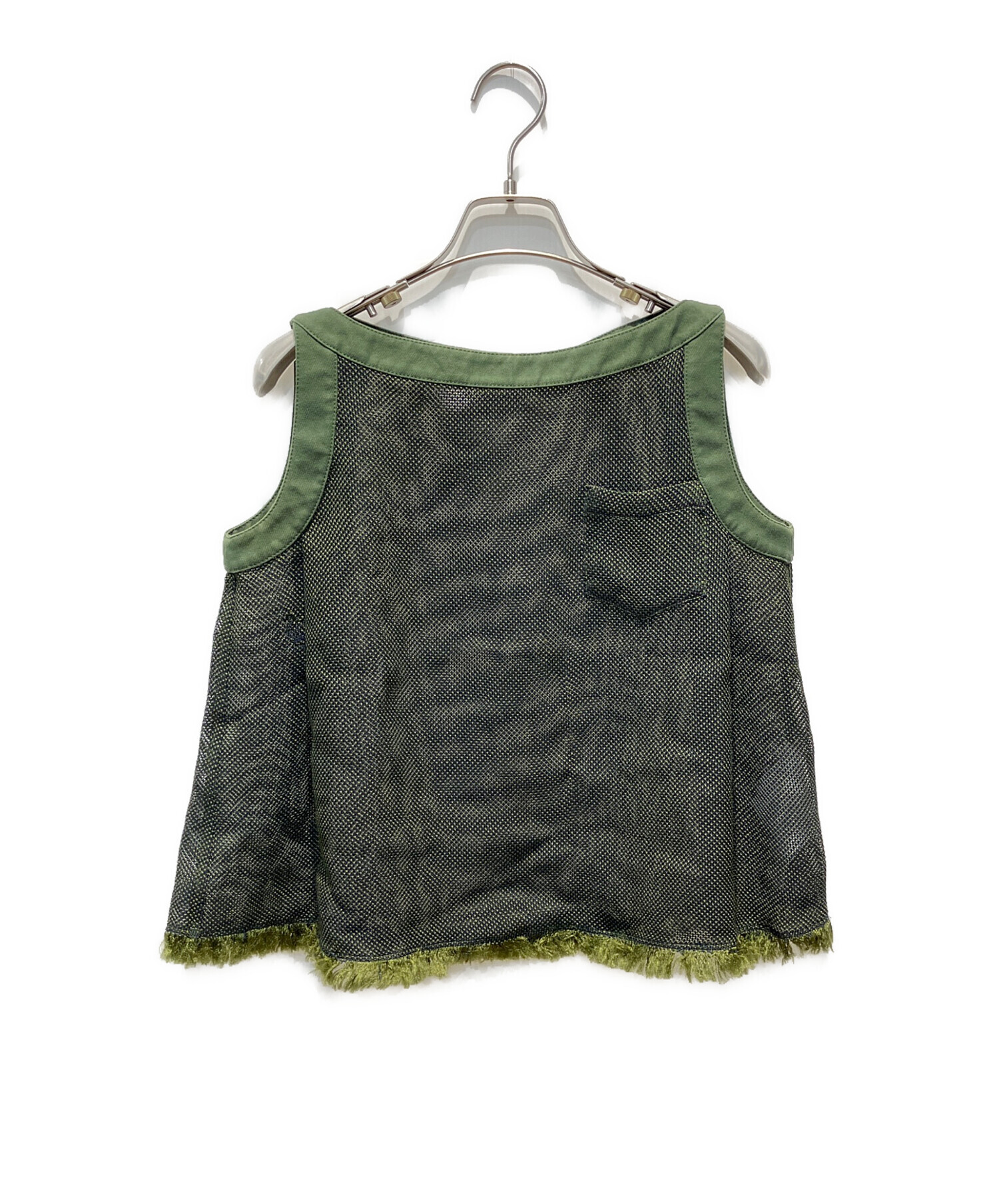 中古・古着通販】sacai (サカイ) ノースリーブフリンジメッシュプル