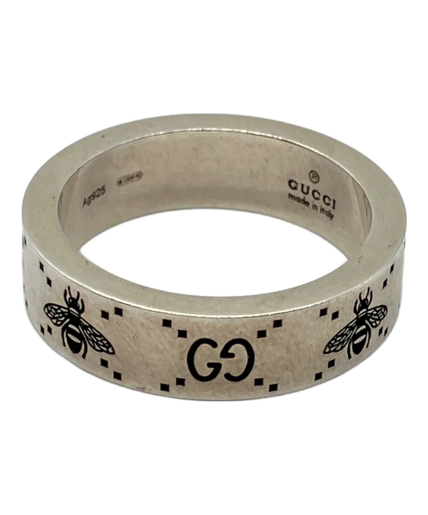 中古・古着通販】GUCCI (グッチ) GG＆ビー モチーフリング シルバー