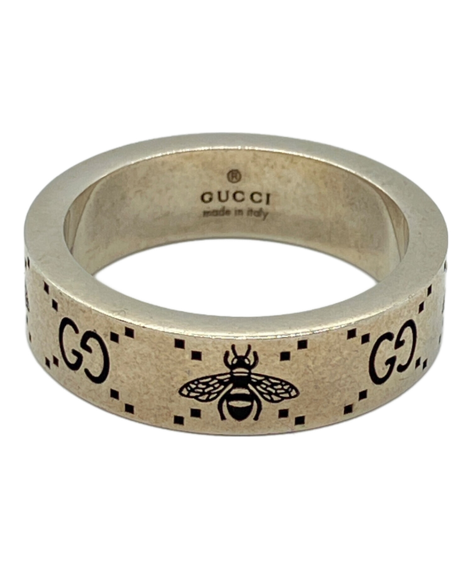 中古・古着通販】GUCCI (グッチ) GG＆ビー モチーフリング シルバー