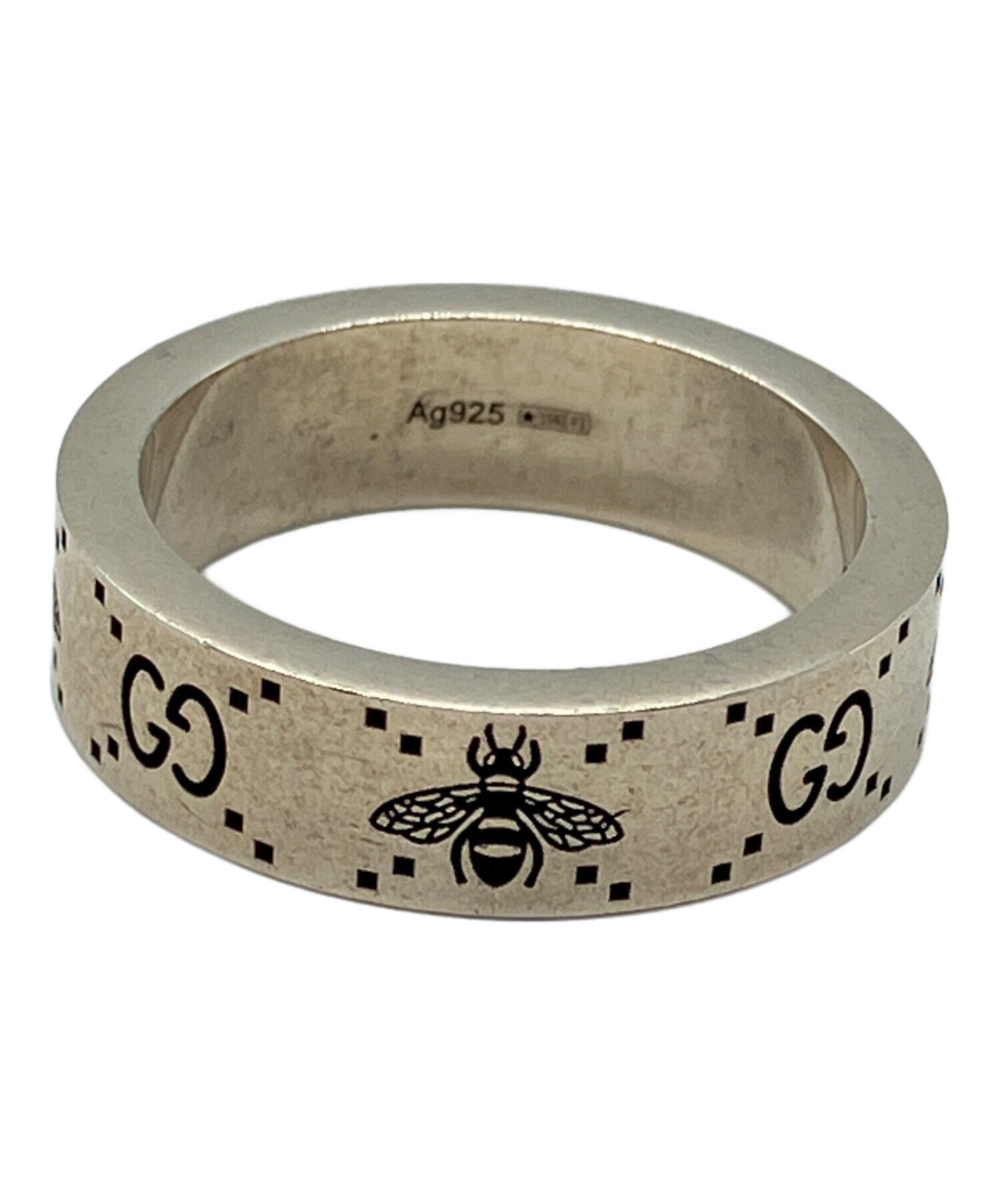 中古・古着通販】GUCCI (グッチ) GG＆ビー モチーフリング シルバー