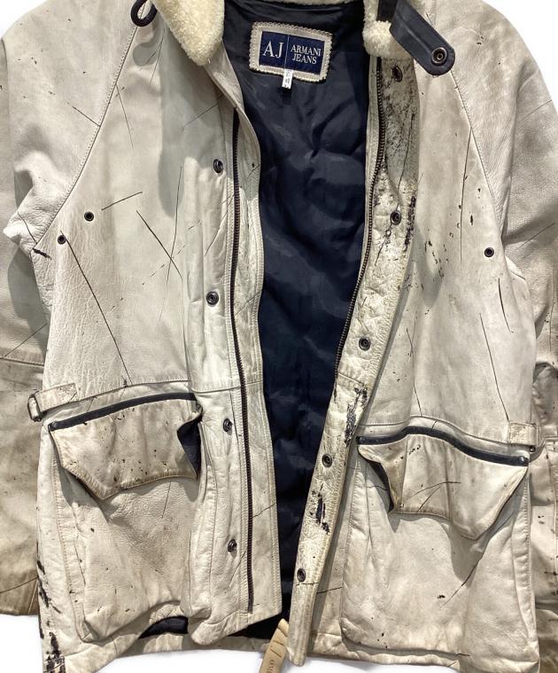 ARMANIJEANS アルマーニジーンズ ウールコート イタリアブランド 中古・古着通販】ARMANI JEANS (アルマーニジーンズ) ペイント加工