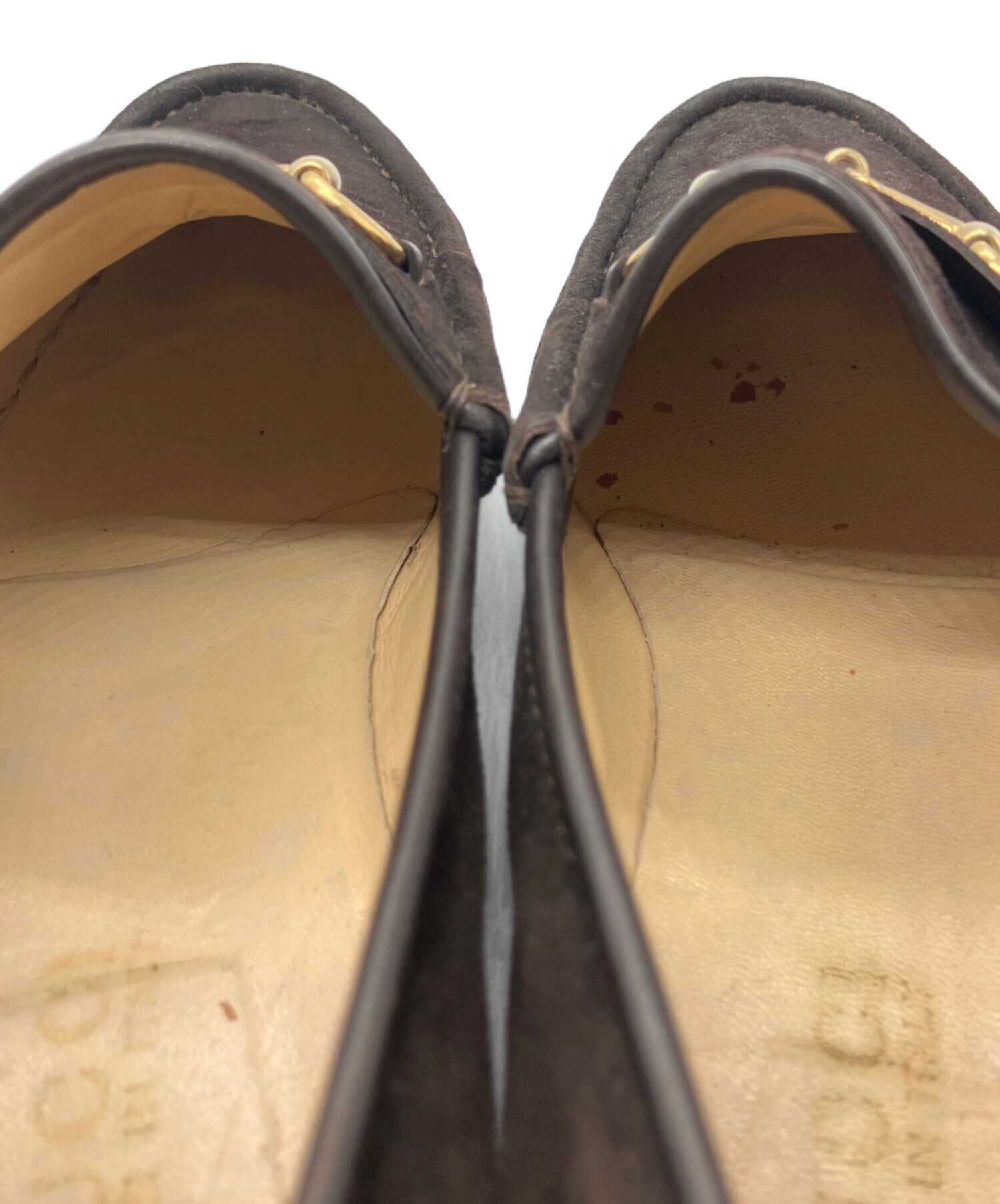 中古・古着通販】GUCCI (グッチ) スエードホースビットローファー