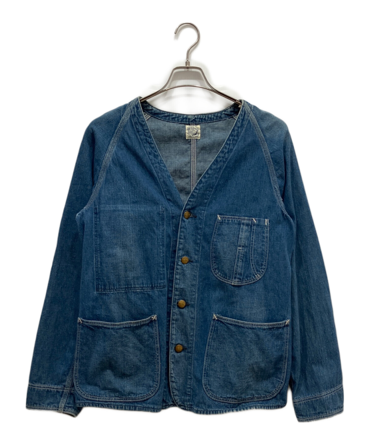 【極美品】 orSlow デニムカバーオール 3 インディゴ b shop 別注 中古・古着通販】orSlow (オアスロウ) ノーカラーデニムカバーオール