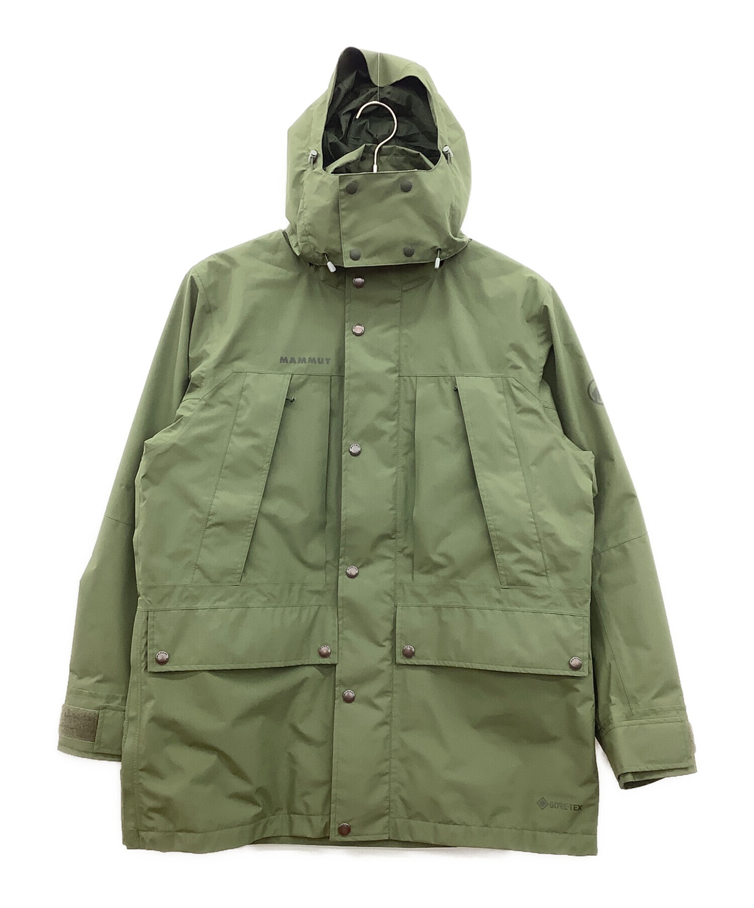 【値下げ】MAMMUT フード付きジャケット Lサイズ オリーブ 中古・古着通販】MAMMUT (マムート) マサオ ライト 2.0 ハードシェル