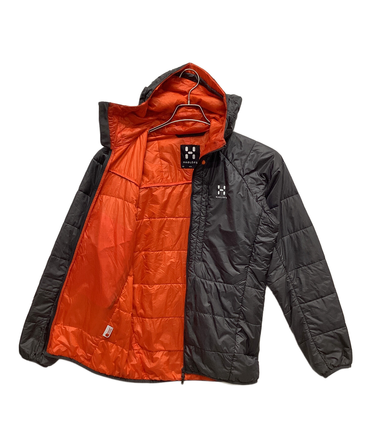 ホグロフス エッセンス ダウン フード Lサイズ グレー×オレンジ 中古・古着通販】HAGLOFS (ホグロフス) ESSENSⅡ グレー×オレンジ