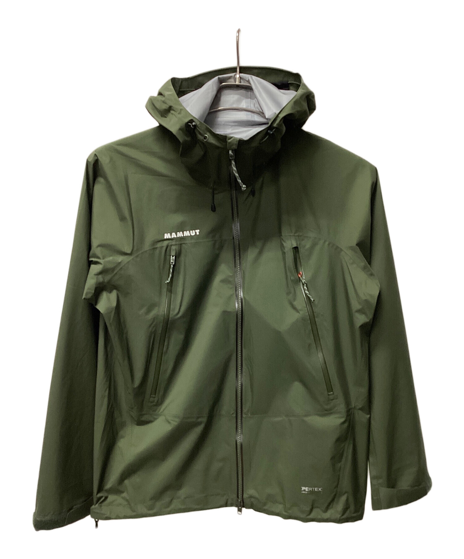 【値下げ】MAMMUT フード付きジャケット Lサイズ オリーブ 中古・古着通販】MAMMUT (マムート) マサオ ライト 2.0 ハードシェル