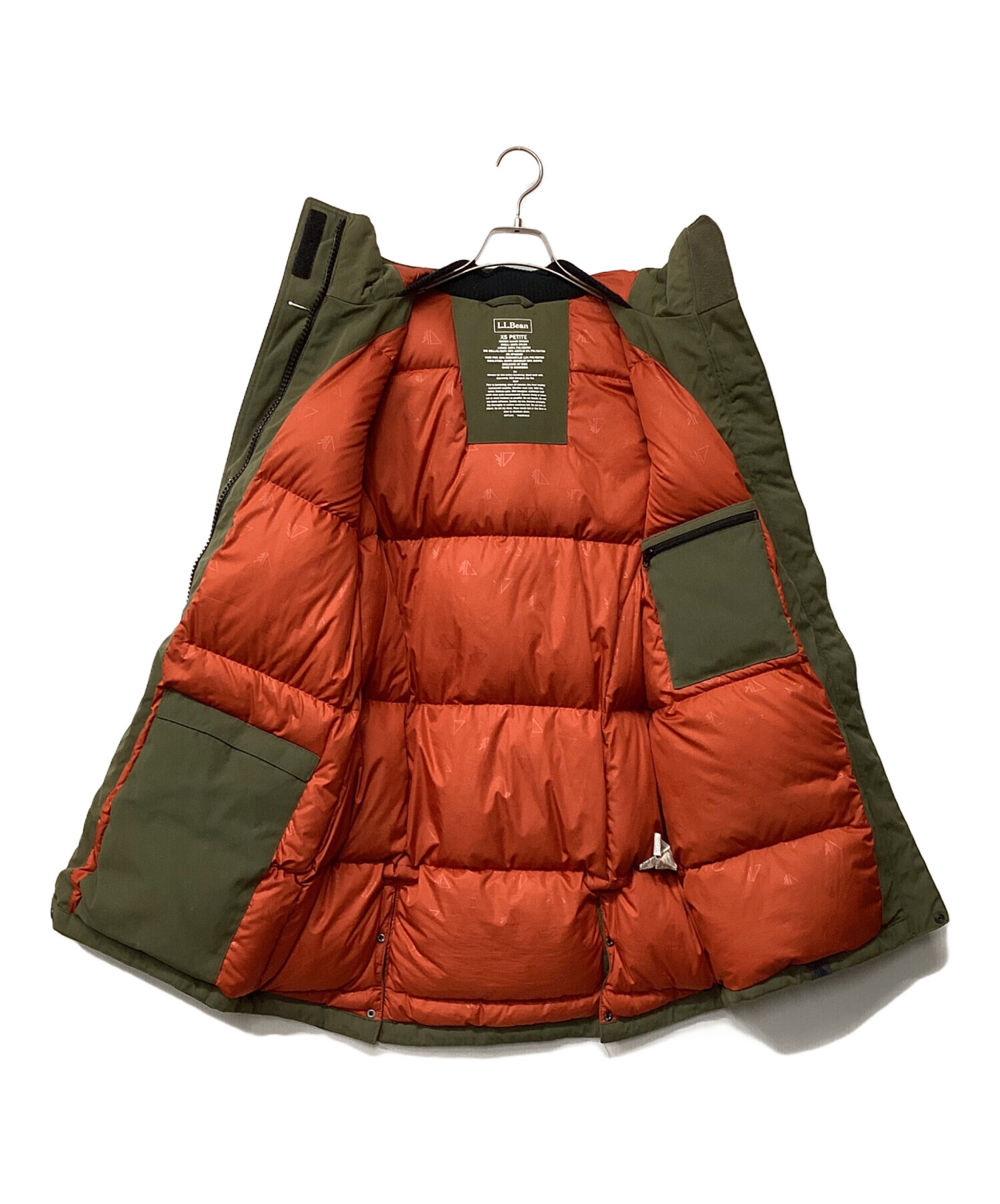 ✿L.L.Bean ダウンジャケット M ぱっと目を引くオレンジ（赤？） 美品 