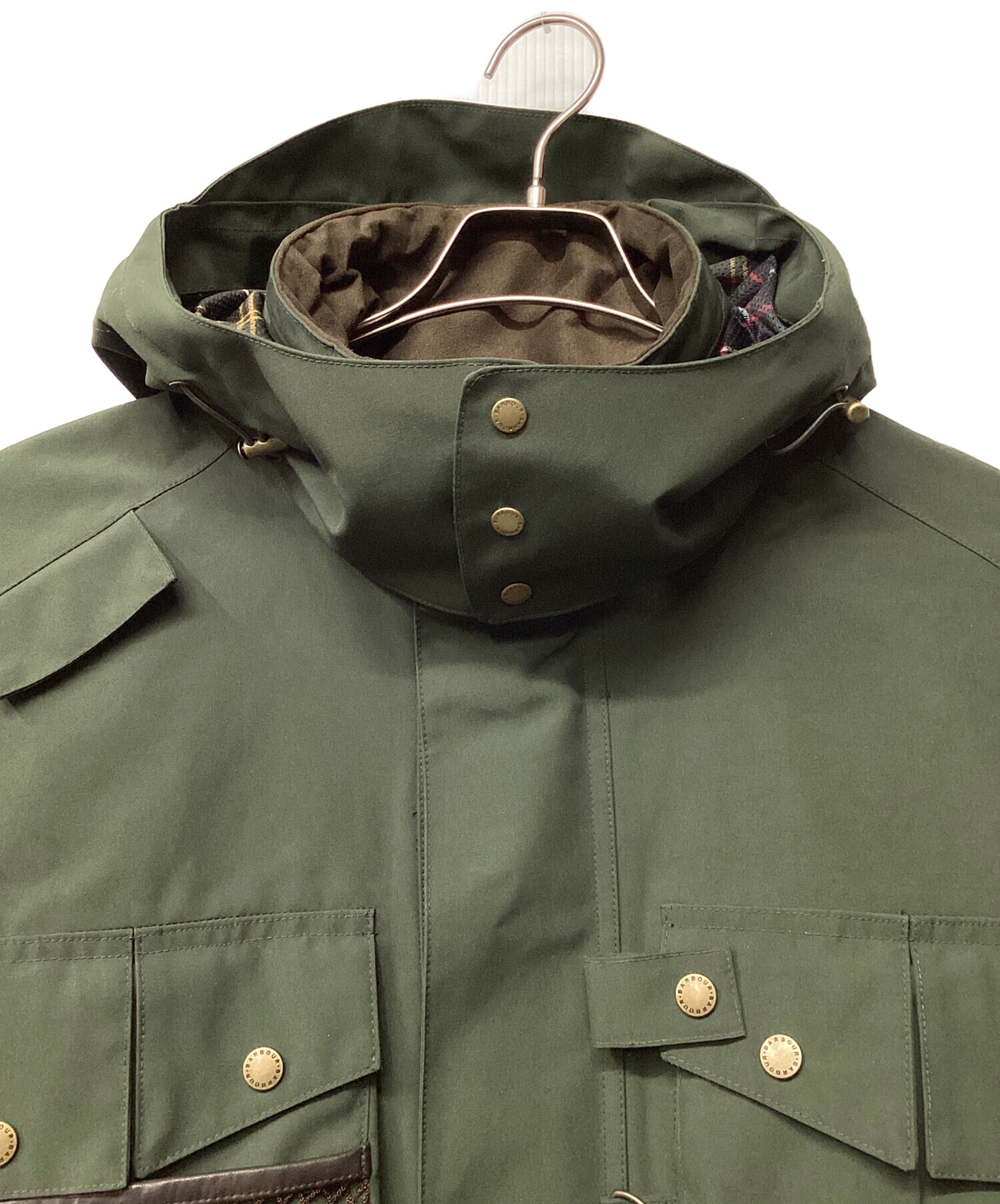 【古着】Barbour バブアー　フーデッドジャケット　Sサイズ　カーキ 中古・古着通販】Barbour (バブアー) ヘリテージ プラス