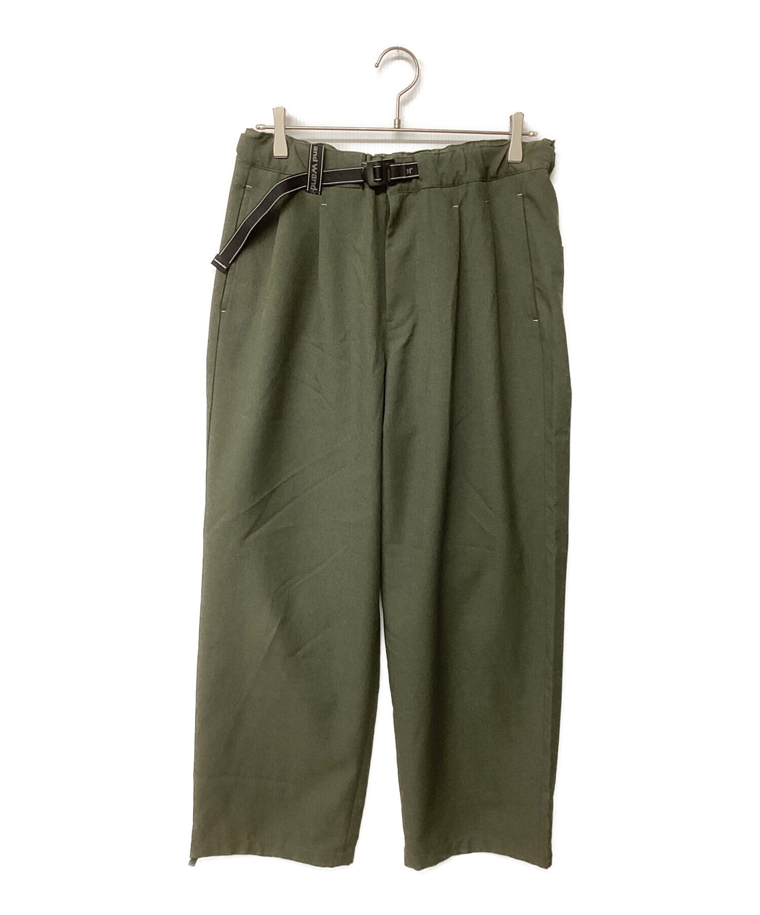 オリーブ出品 中古・古着通販】and wander (アンドワンダー) PE melange twill wide