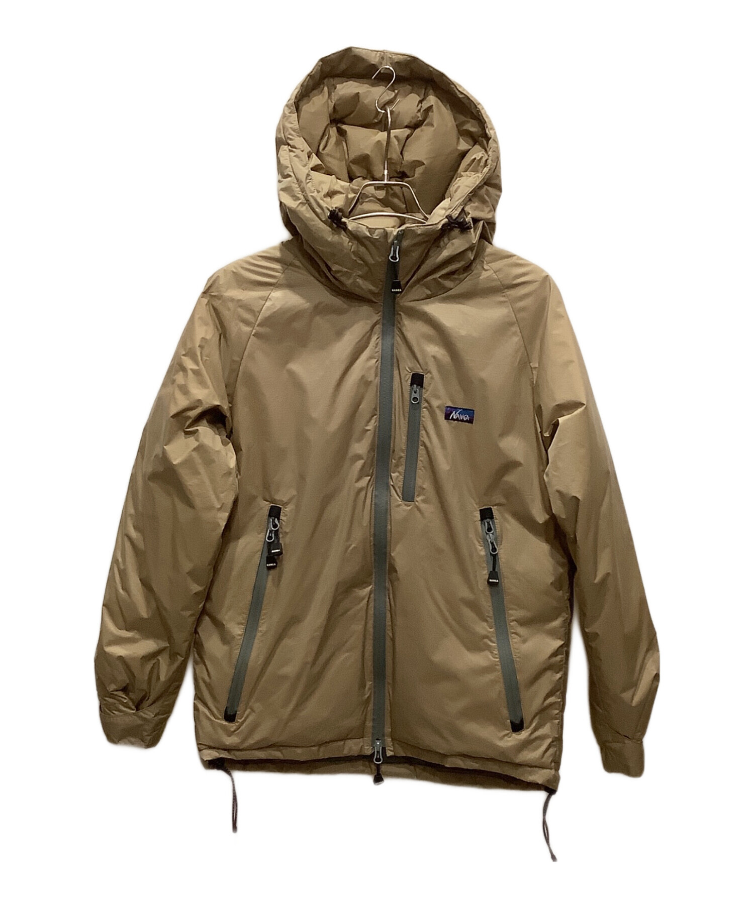 NANGA フード付きダウンジャケット ベージュ L 中古・古着通販】NANGA (ナンガ) L-Breath (エルブレス) オーロラ