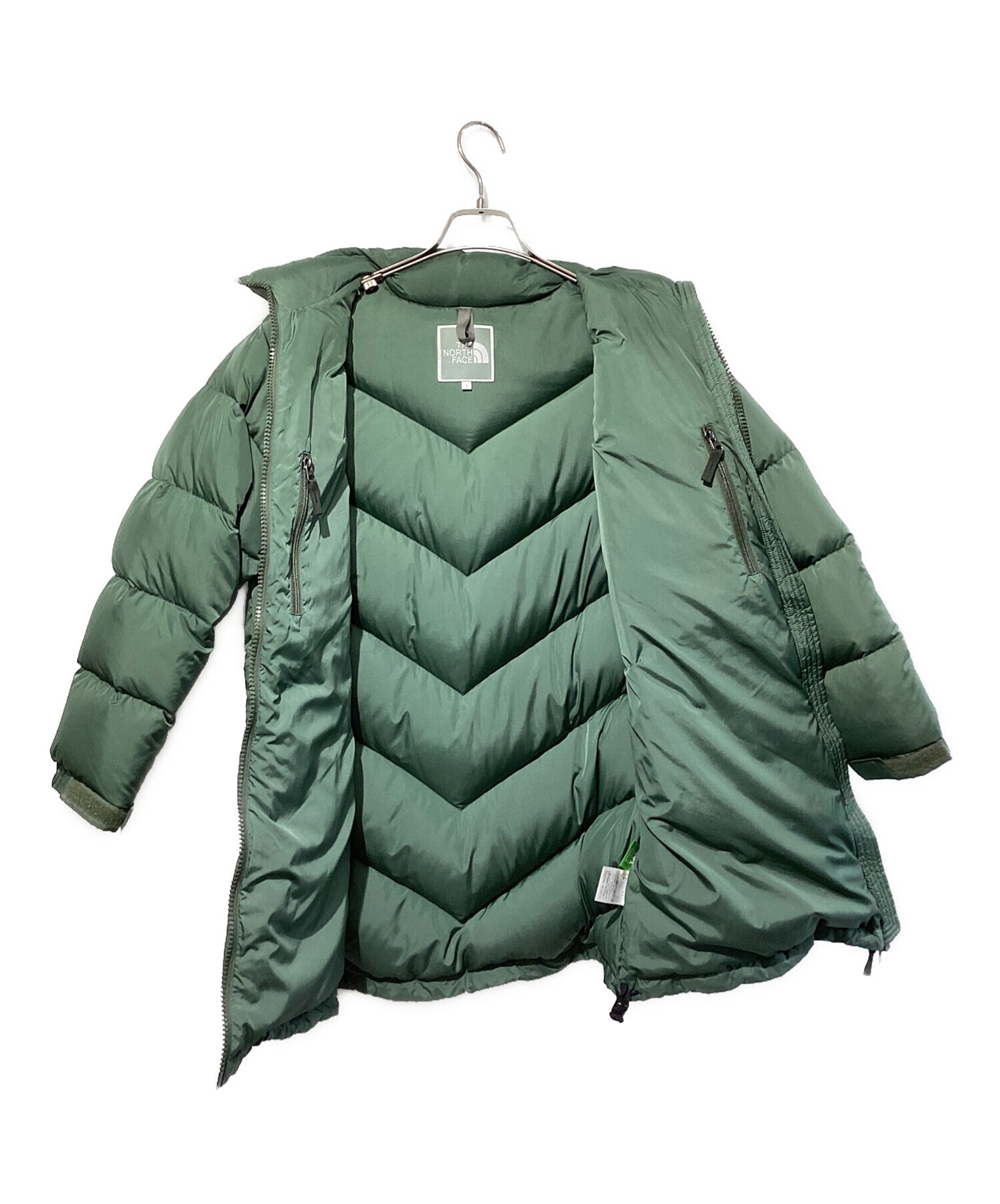 サ*ア様 ノースフェイス ダウンジャケット グリーン 古着 Lサイズ 中古・古着通販】THE NORTH FACE (ザ ノース フェイス) アウトドア