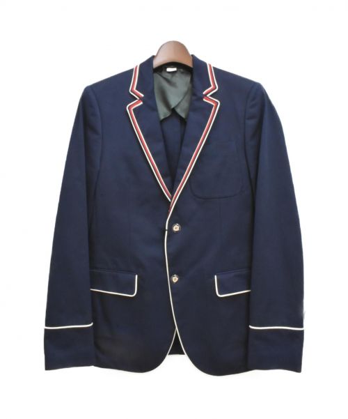 中古・古着通販】GUCCI (グッチ) パイピングブレザー ネイビー サイズ