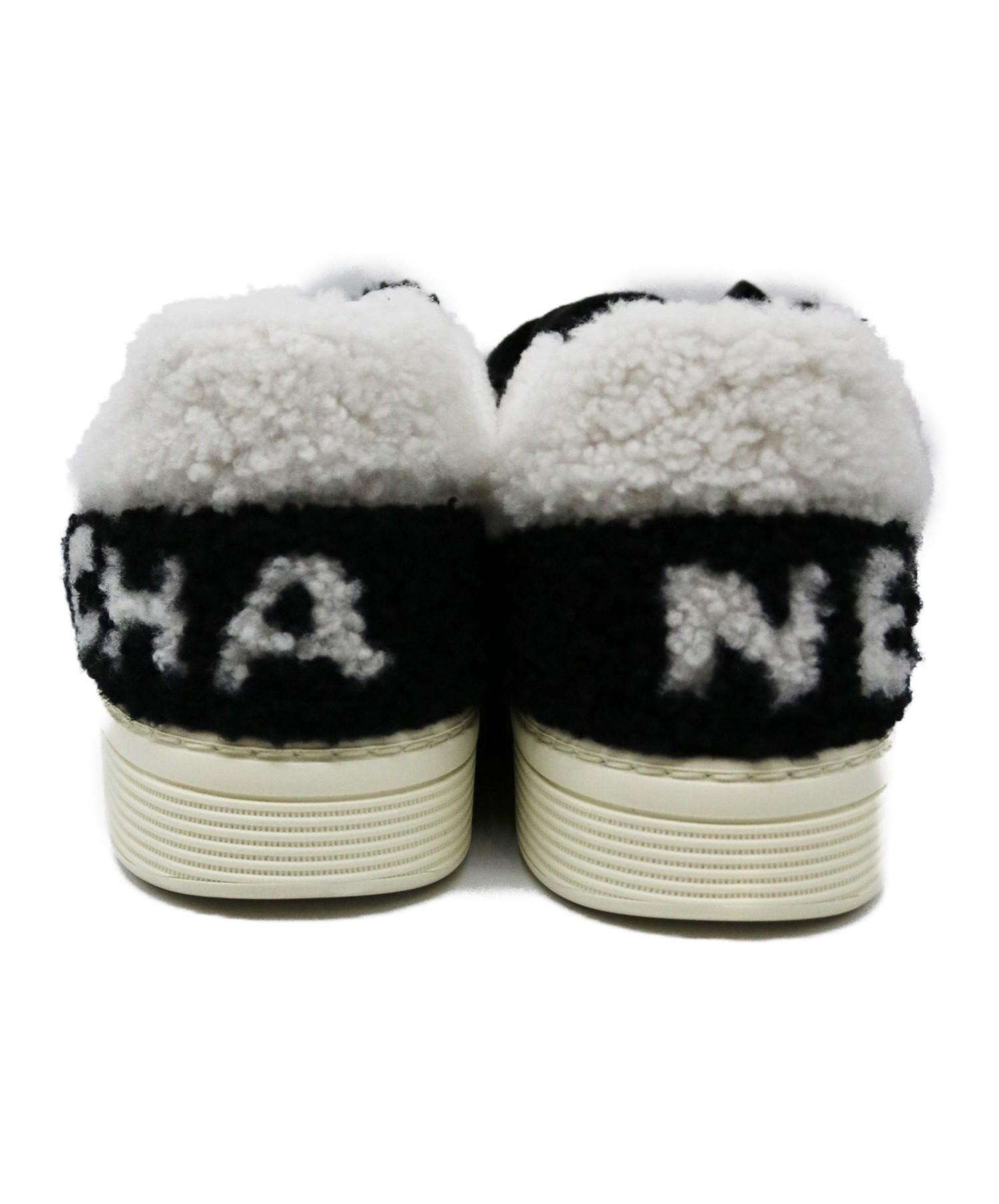 CHANEL ロゴ入りスニーカー ホワイト/ブラック 中古・古着通販】CHANEL (シャネル) CHANELロゴシェルパスニーカー