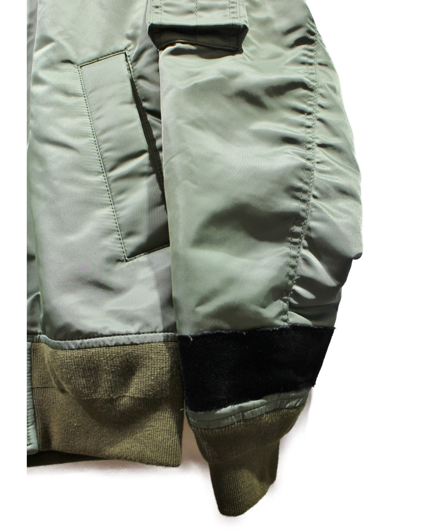 中古・古着通販】sacai (サカイ) ベロアテープMA-1ジャケット カーキ 