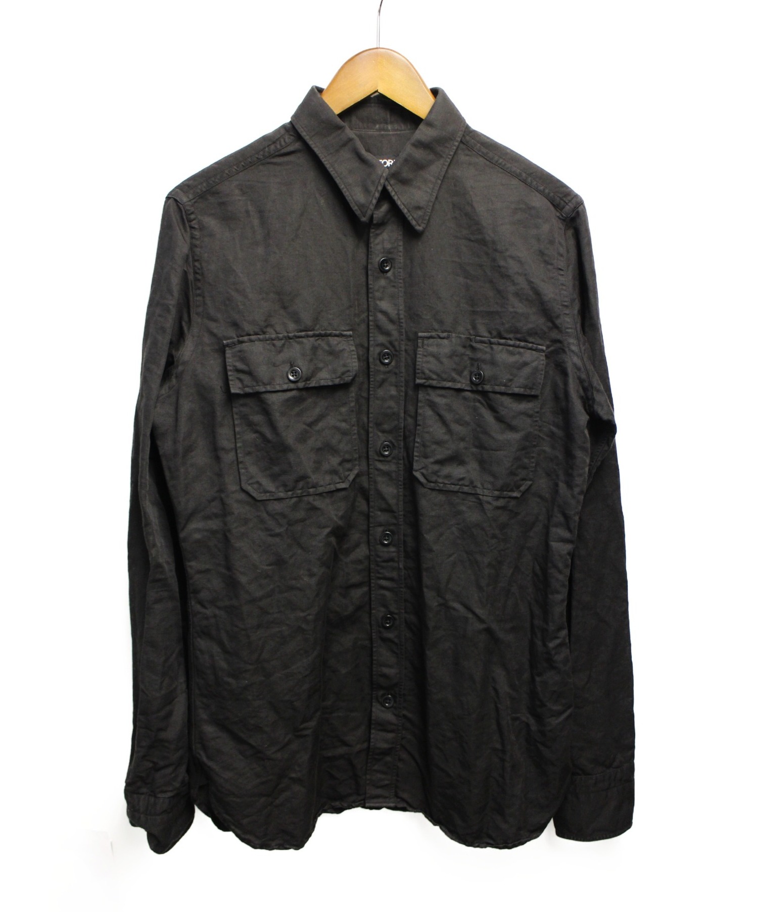 中古・古着通販】TOM FORD (トム フォード) ミリタリーシャツ ブラック 