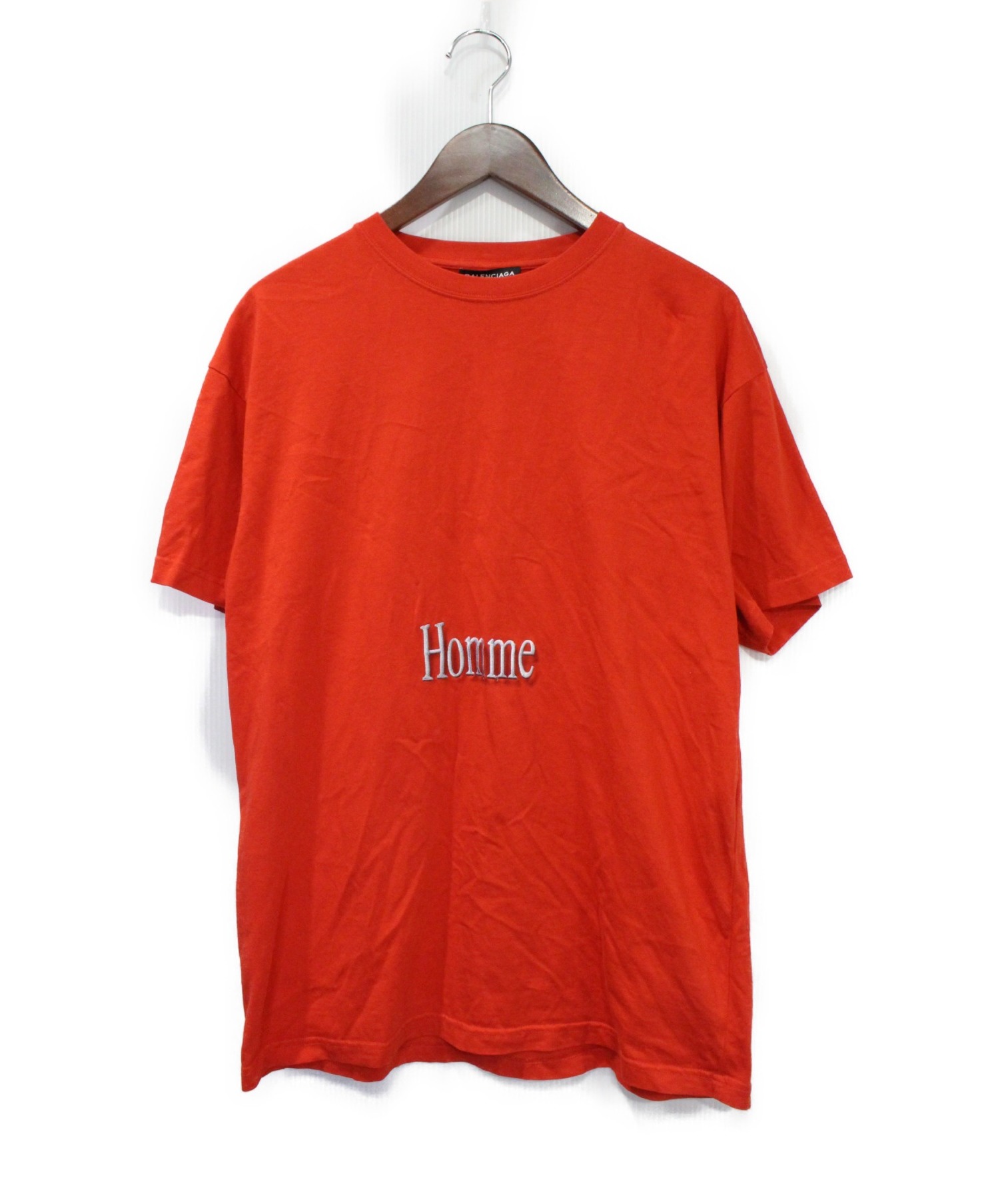 BALENCIAGA レッド Tシャツ XS 中古・古着通販】BALENCIAGA (バレンシアガ) Homme 刺繍Tシャツ レッド