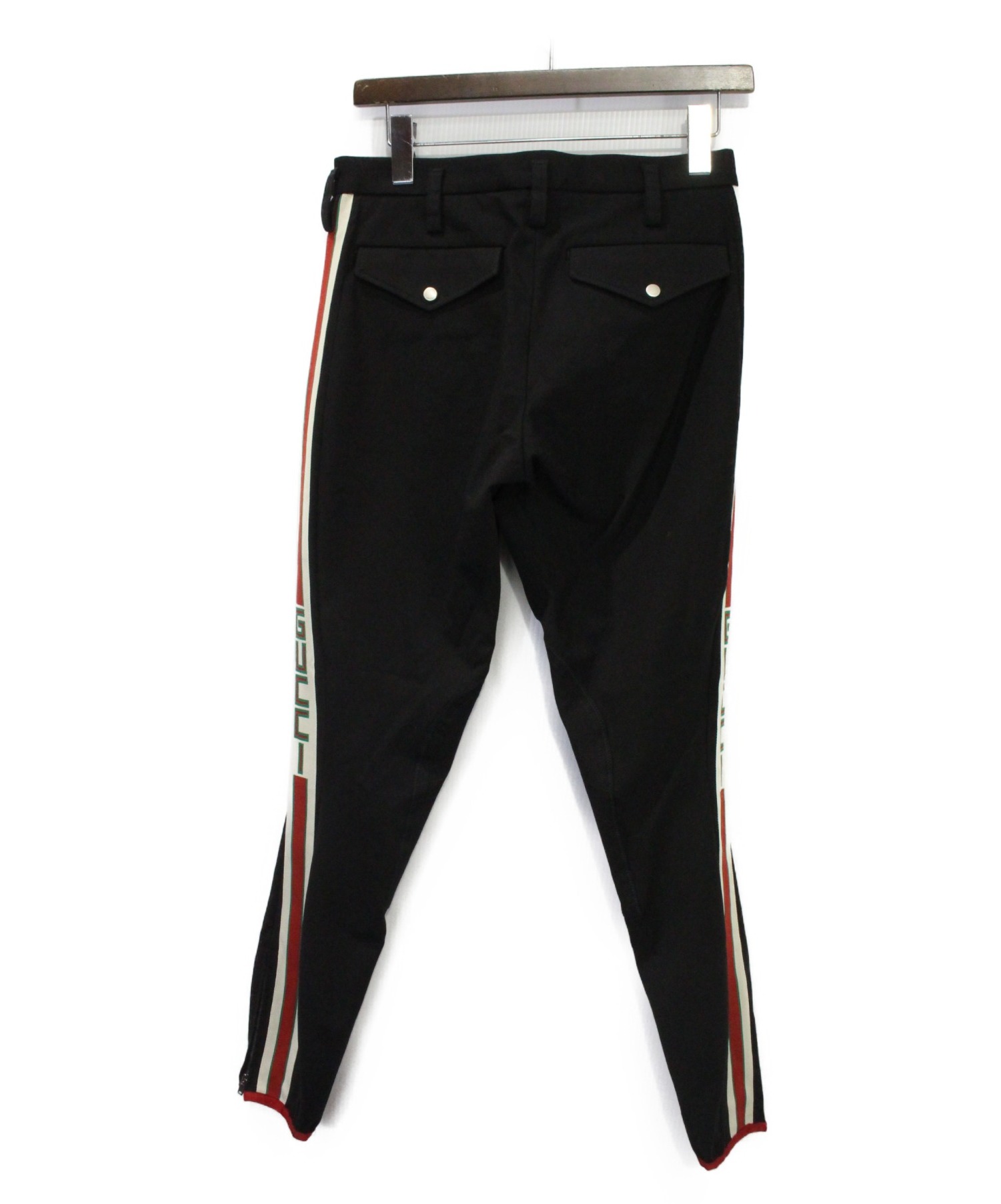 中古・古着通販】GUCCI (グッチ) サイドラインパンツ ブラック サイズ