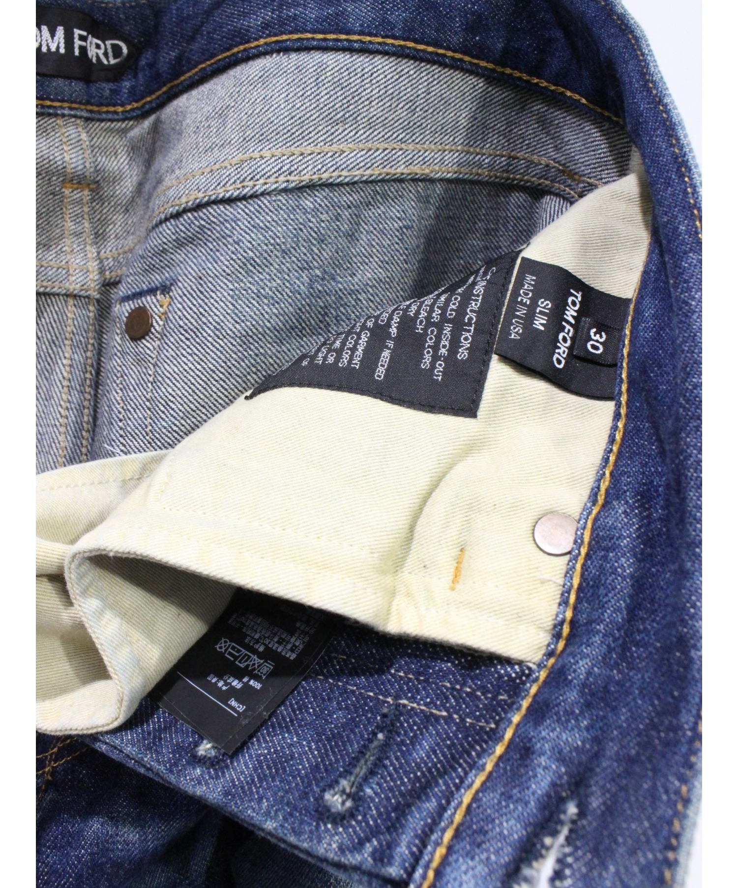 中古・古着通販】TOM FORD (トム フォード) スリムデニムパンツ ブルー 