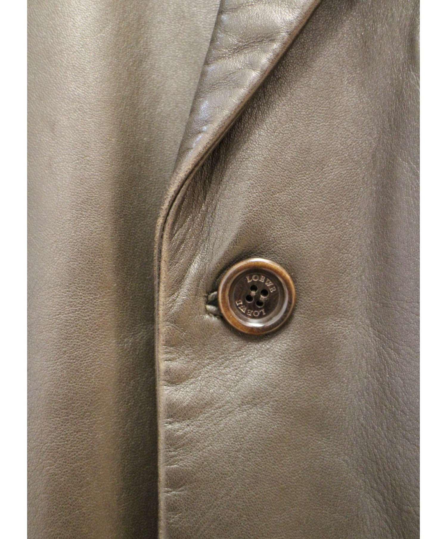 ロエベ レザージャケット リピートアナグラム ラムレザー ダークブラウン L ロエベレザージャケット