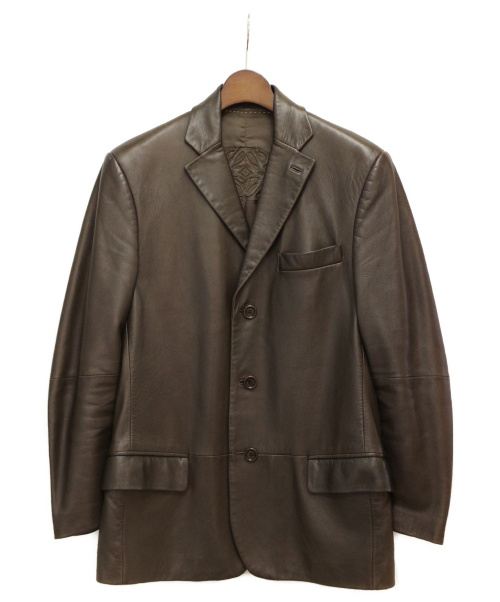 【未使用級】 LOEWE レザージャケット アナグラム 羊革 ブラウン 48 2020121018354236001.jpg