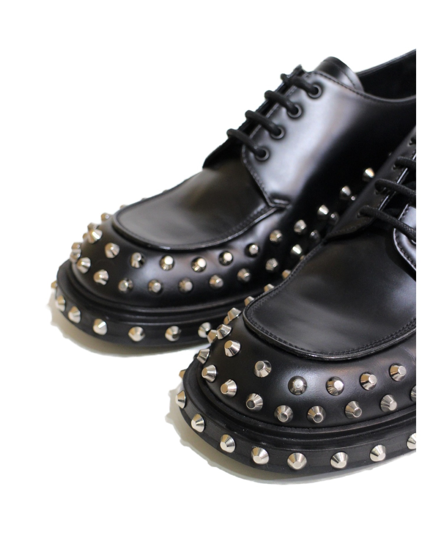中古・古着通販】PRADA (プラダ) スタッズダービーシューズ ブラック