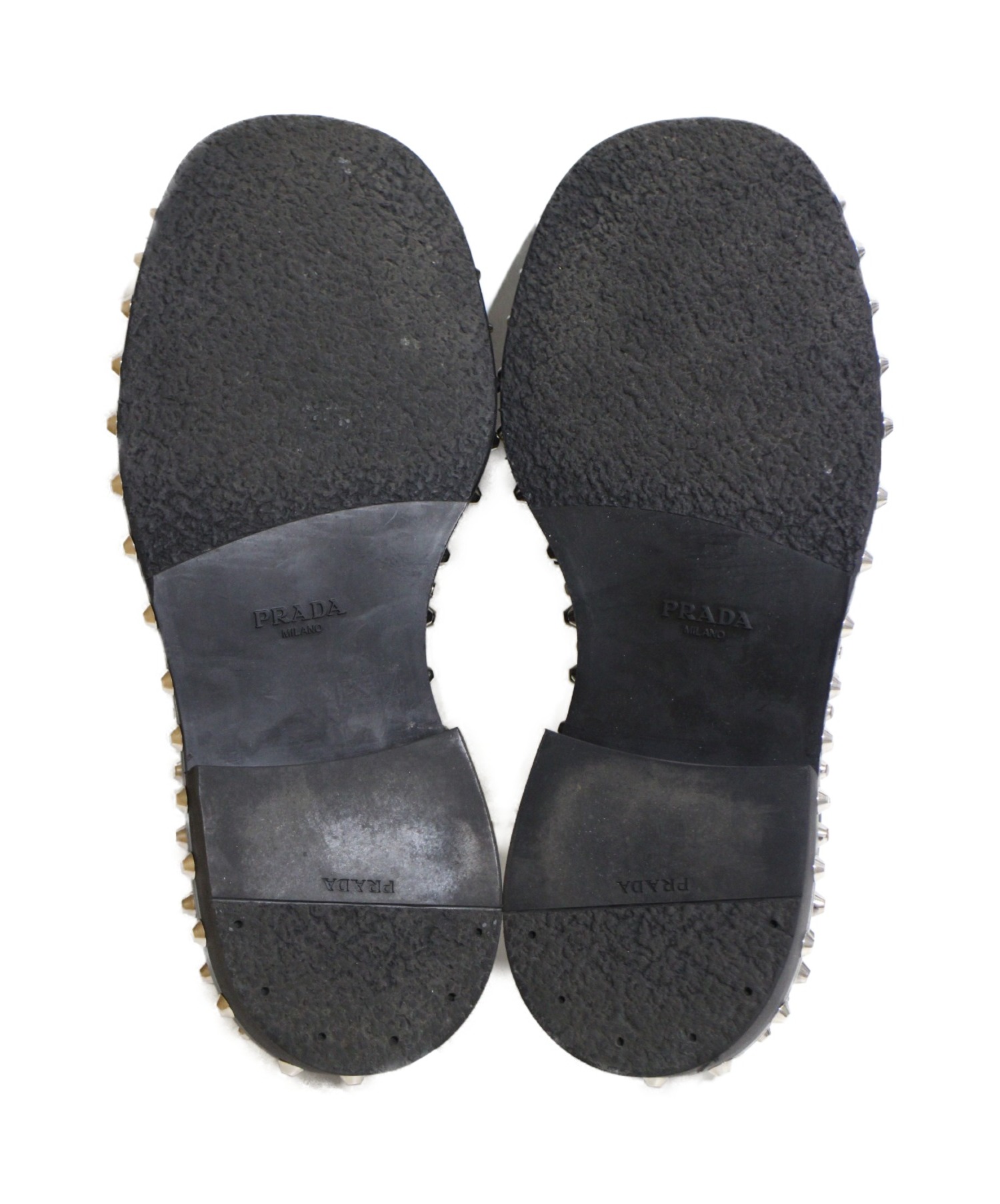 中古・古着通販】PRADA (プラダ) スタッズダービーシューズ ブラック