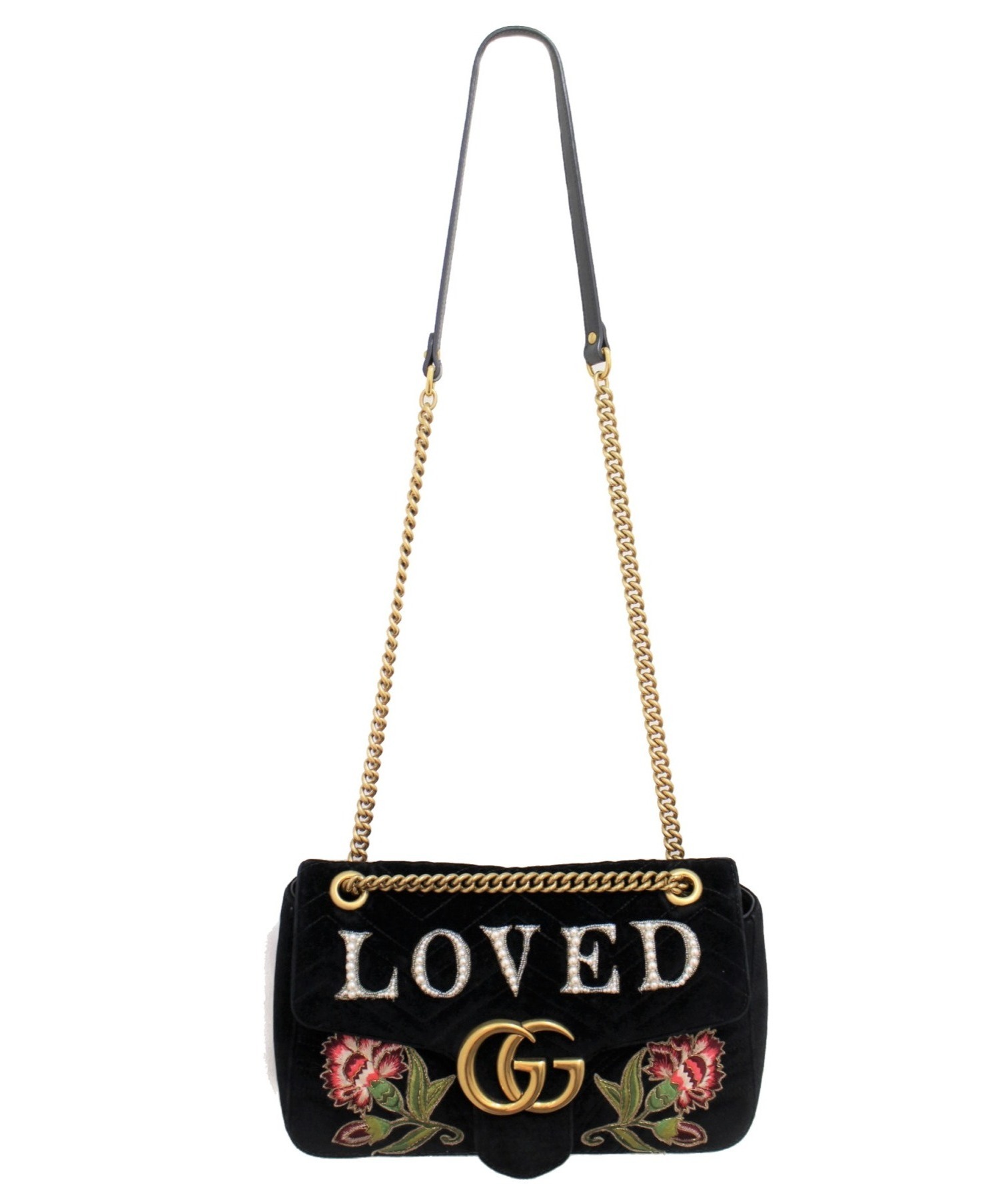 中古・古着通販】GUCCI (グッチ) GGマーモント チェーンショルダー 