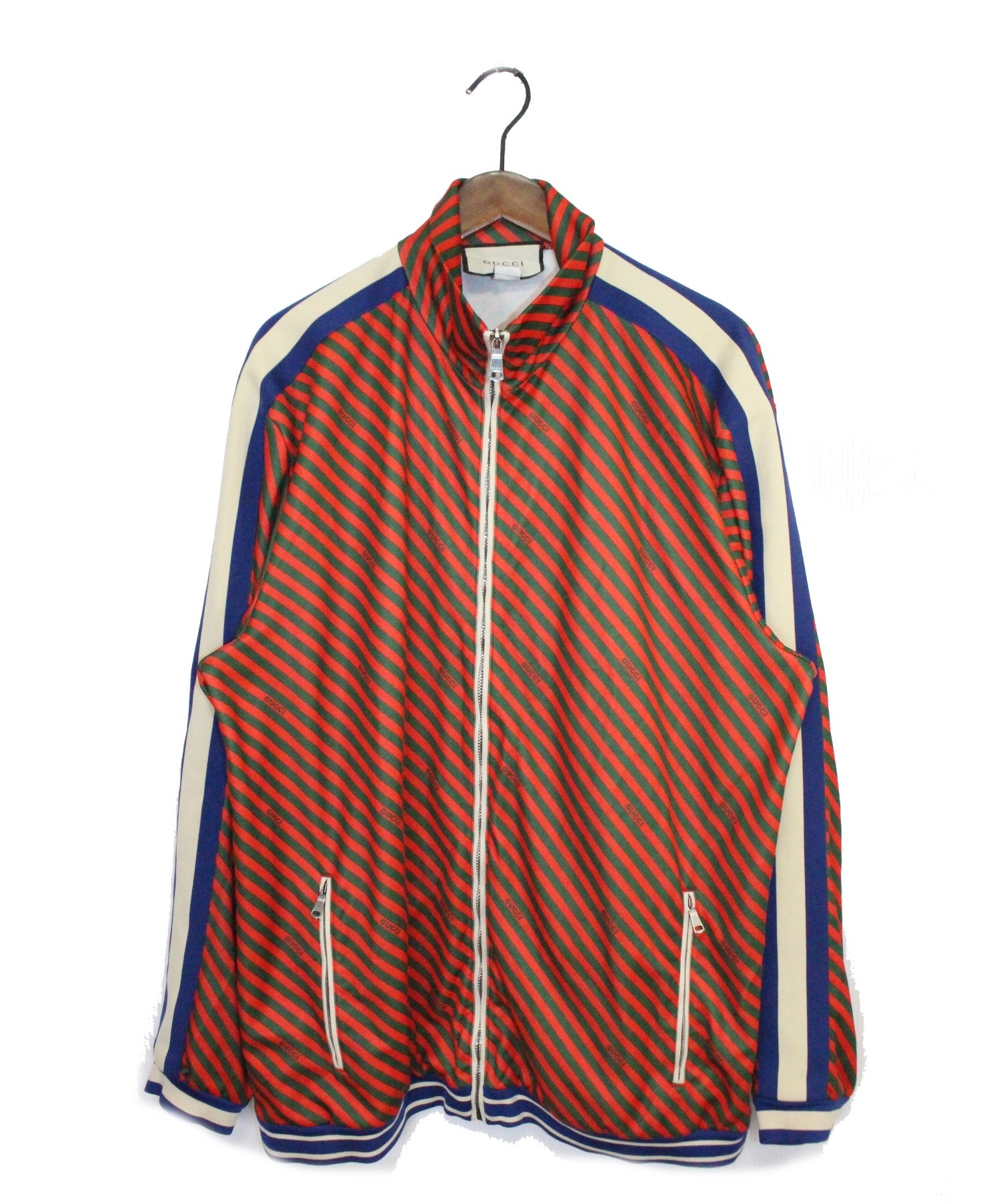 中古・古着通販】GUCCI (グッチ) トラックジャケット レッド×グリーン 