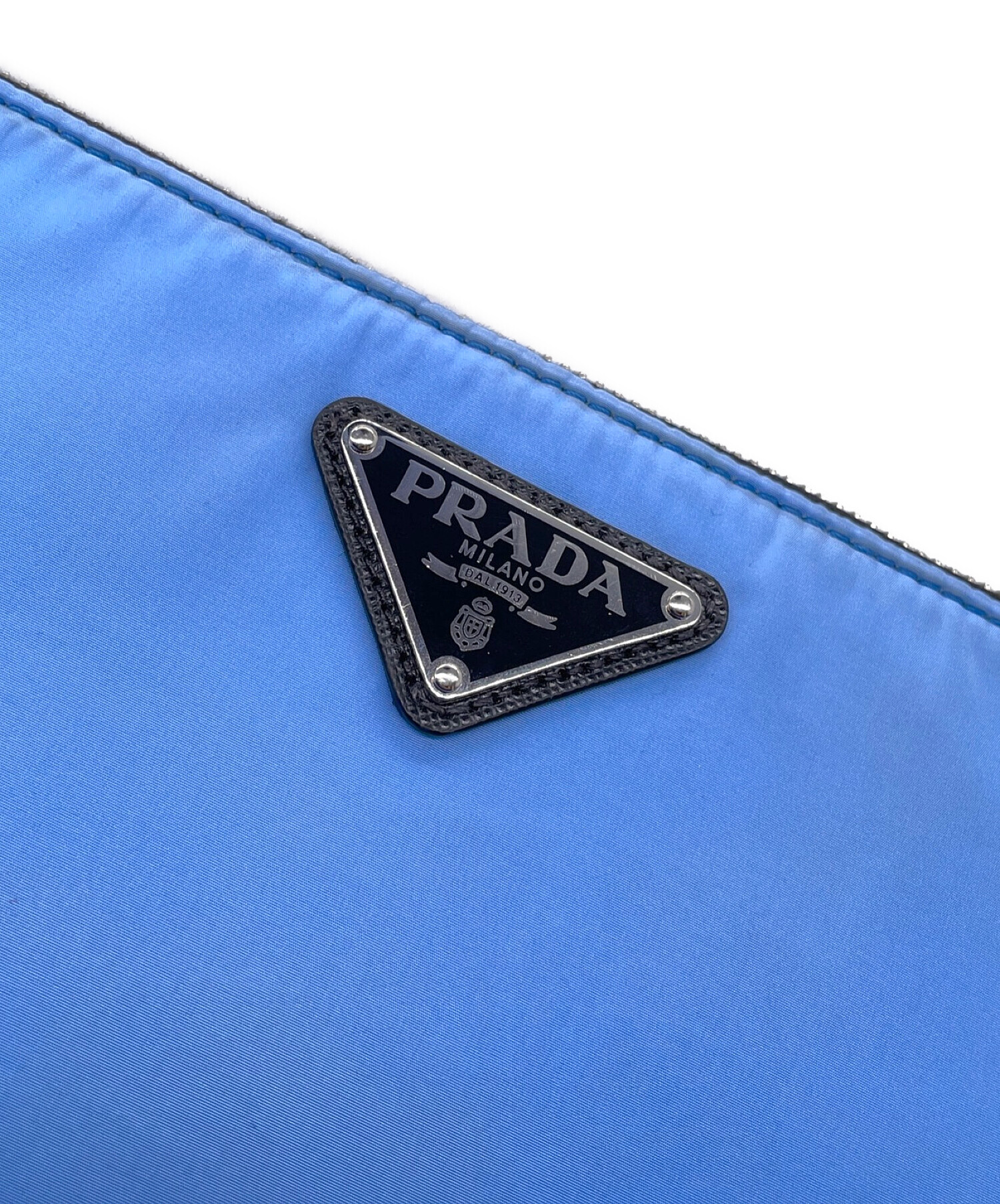 中古・古着通販】PRADA (プラダ) クラッチバッグ スカイブルー サイズ