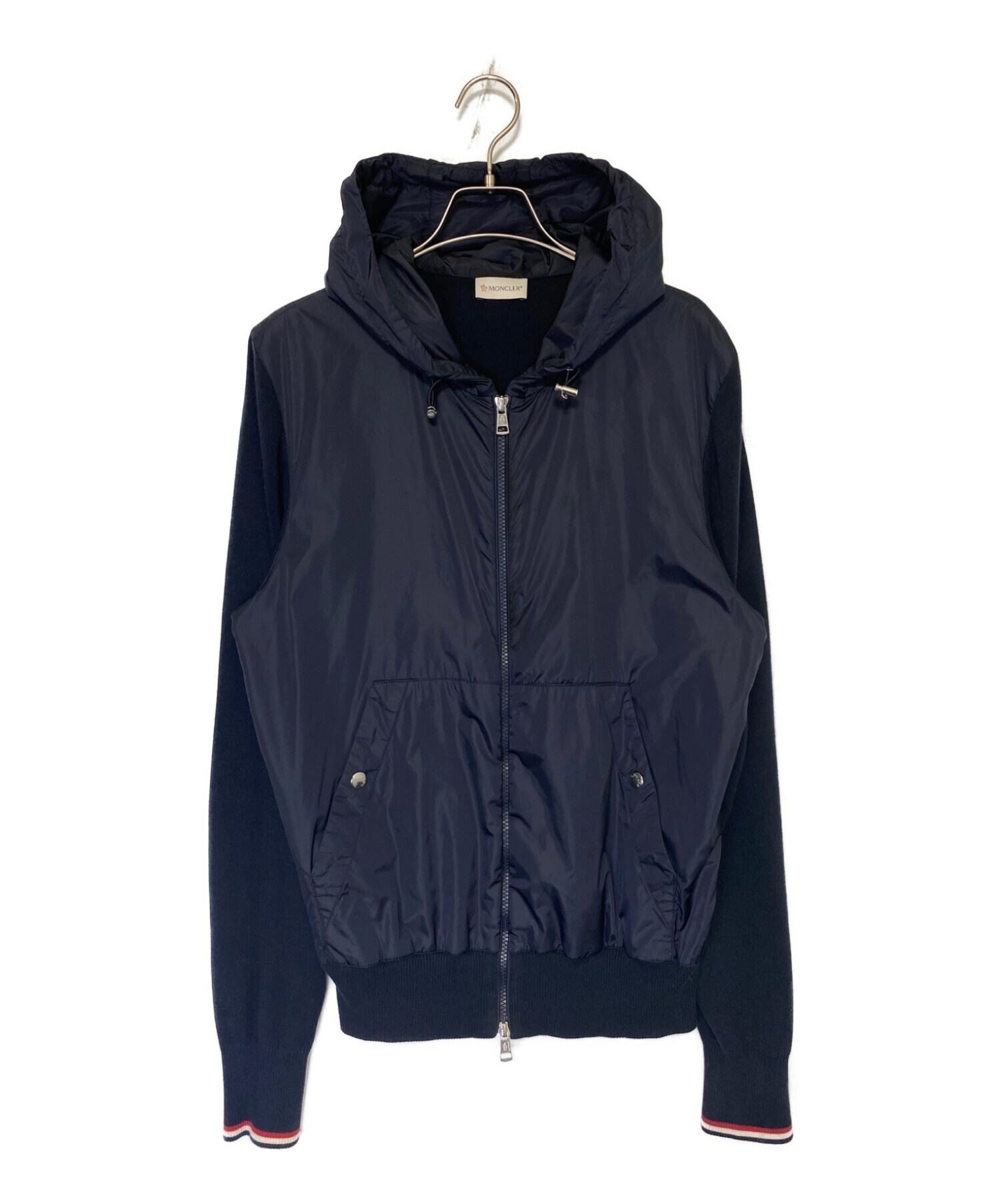 【美品】MONCLER ネイビー ジップアップジャケット L MONCLER ネイビー ジップアップジャケット L