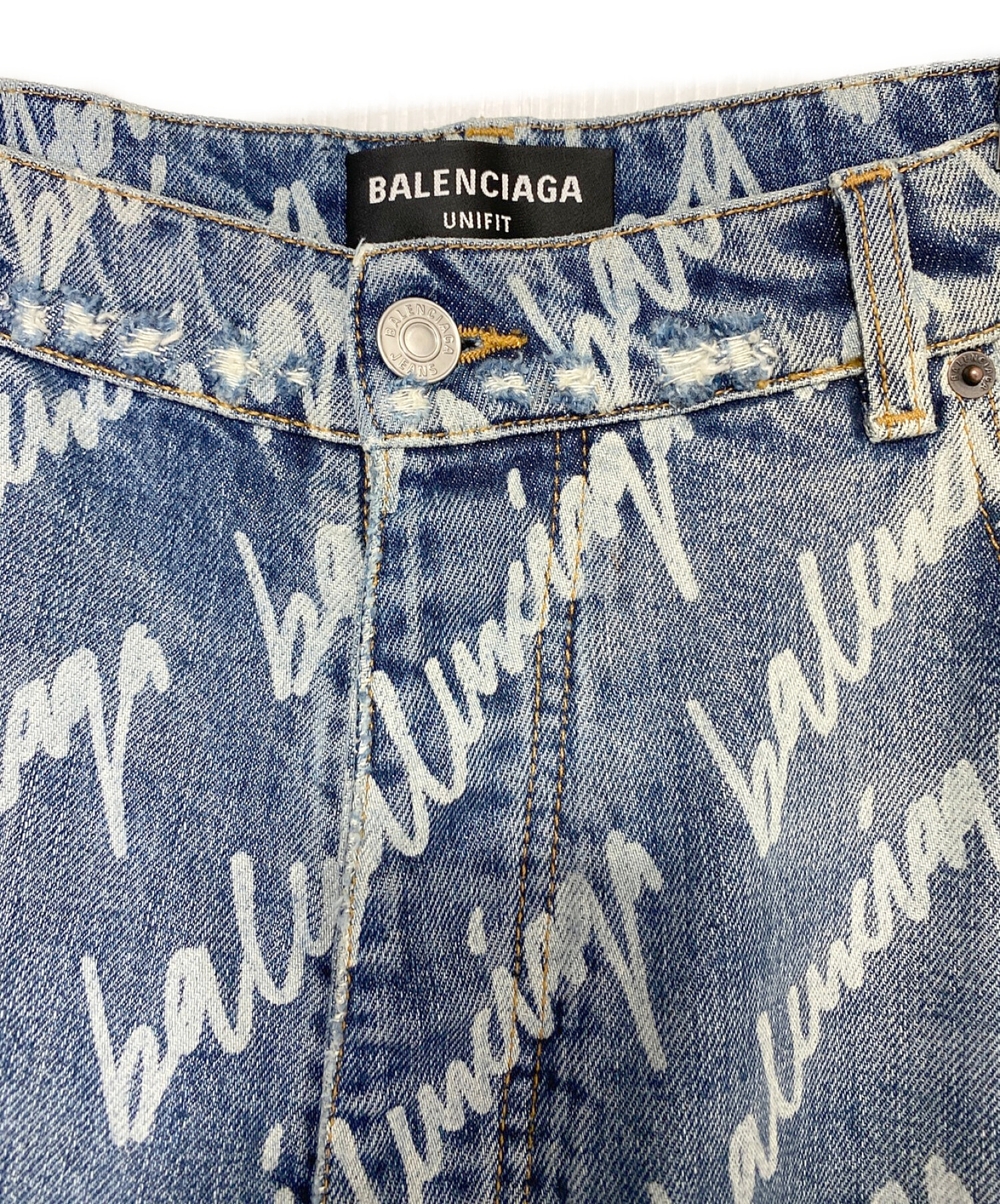 数回使用　バレンシアガ　パンツ　M 中古・古着通販】BALENCIAGA (バレンシアガ) Allover Logo Large Fit