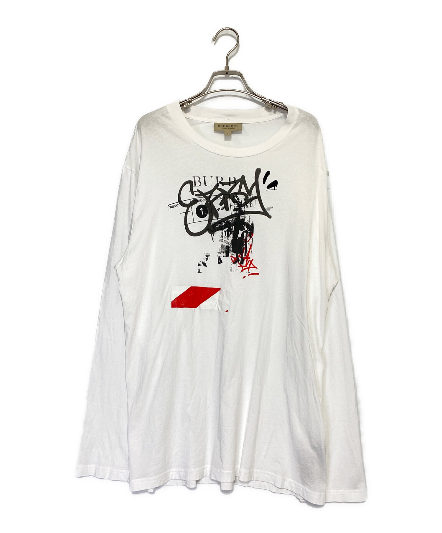 中古・古着通販】BURBERRY (バーバリー) 長袖Tシャツ ホワイト サイズ 