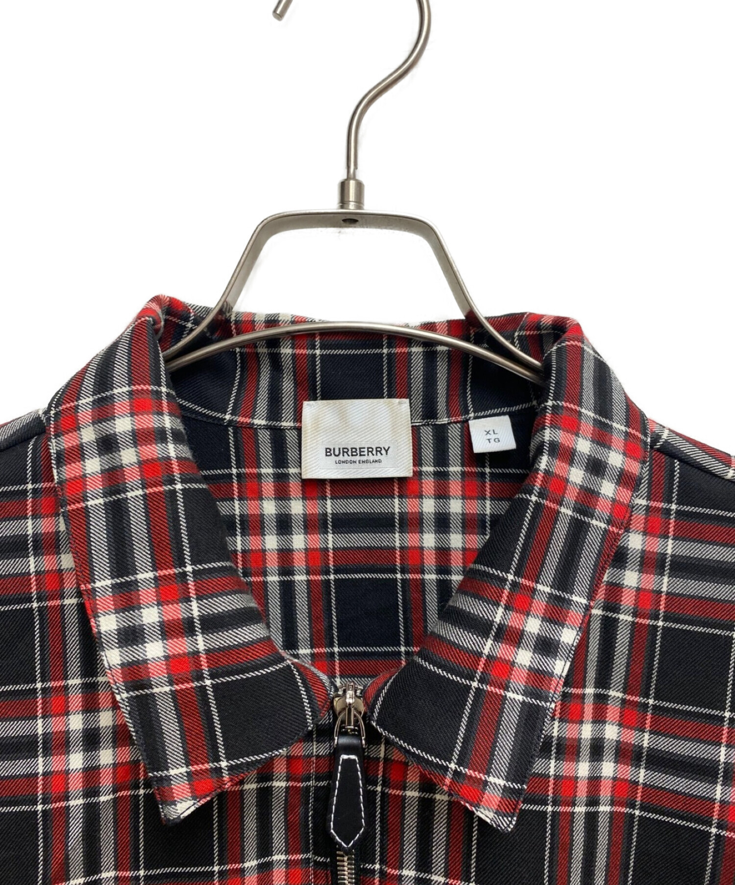 中古・古着通販】BURBERRY (バーバリー) ハーフジップシャツ レッド