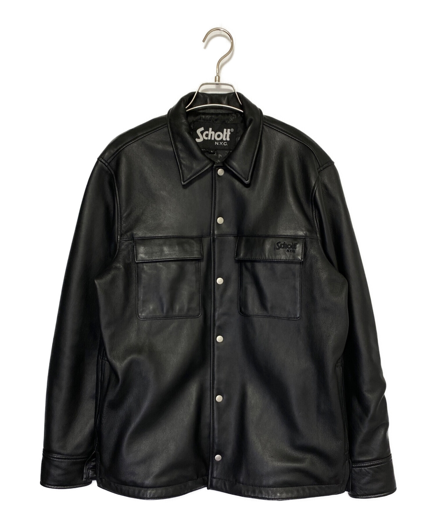中古・古着通販】Schott (ショット) LAMB LEATHER PATCH POCKET LS