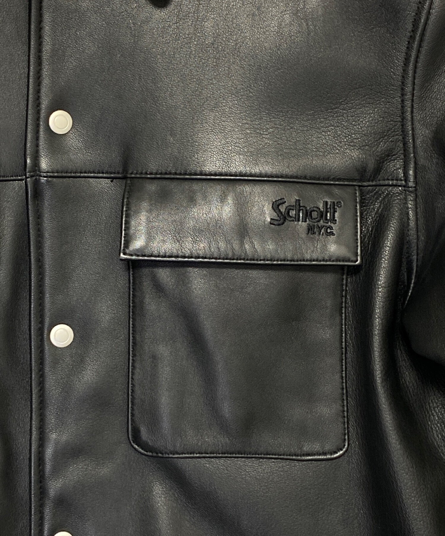 ジャケット・アウター Schott LAMB LEATHER PATCH POCKET SHIRT schott（ショット）の「Schott(ショット) LAMB LEATHER PATCH POCKET