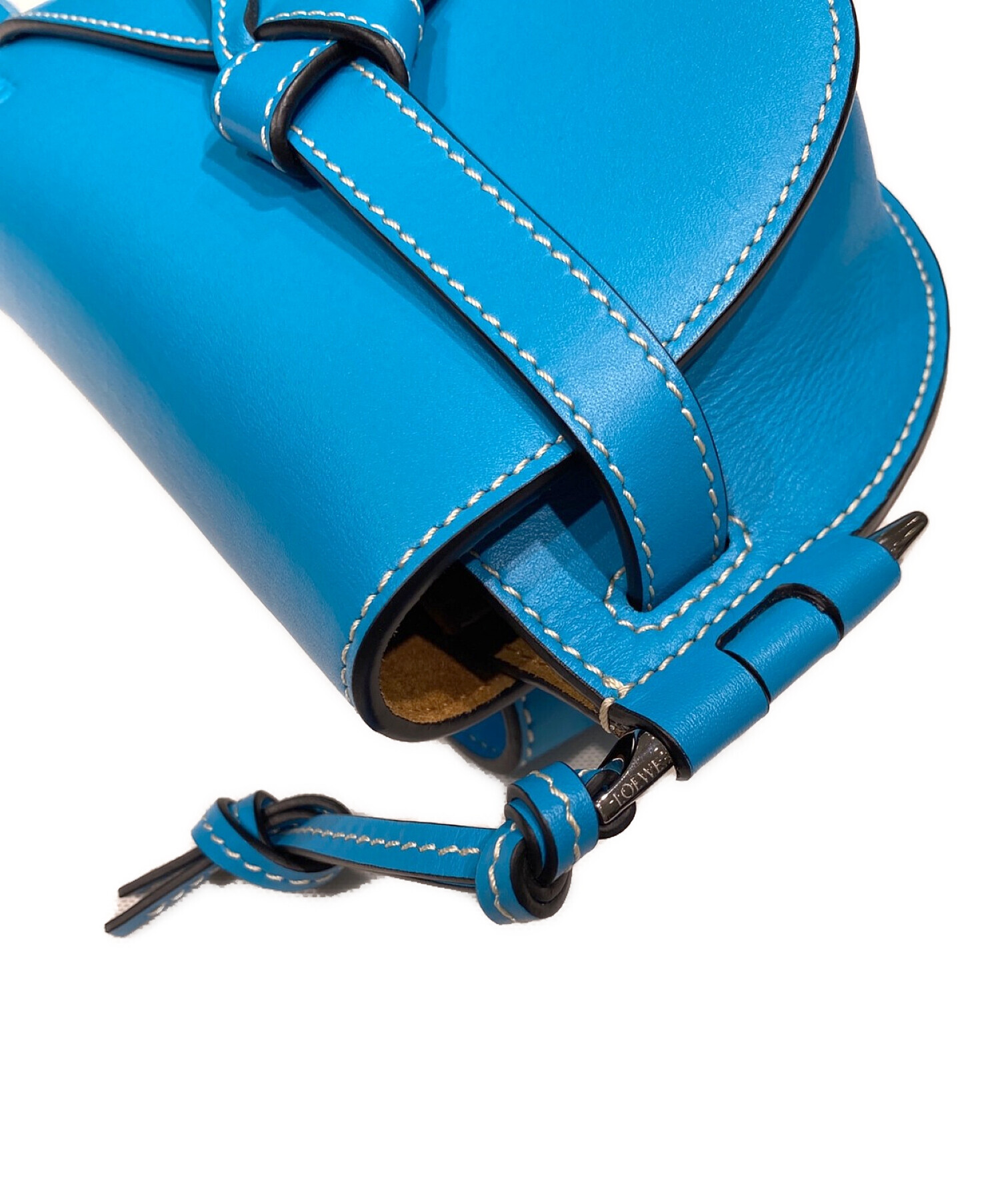 LOEWE ロエベ ショルダーバッグ  青 【古着】【中古】【送料無料】 中古・古着通販】LOEWE (ロエベ) ゲートバムバッグ スカイブルー