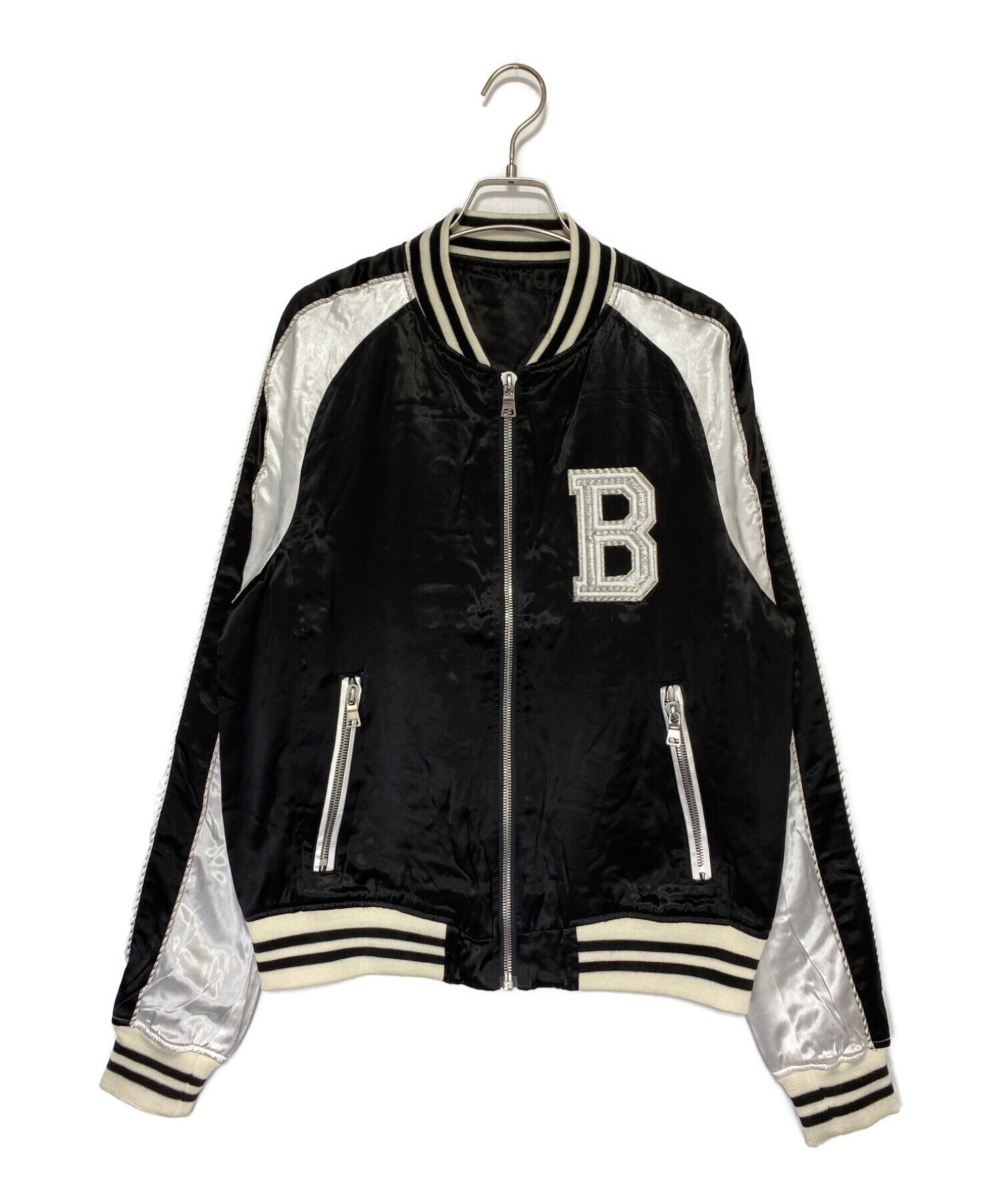 中古・古着通販】BALMAIN (バルマン) LOGO EMBROIDERED VARSITY JACKET 