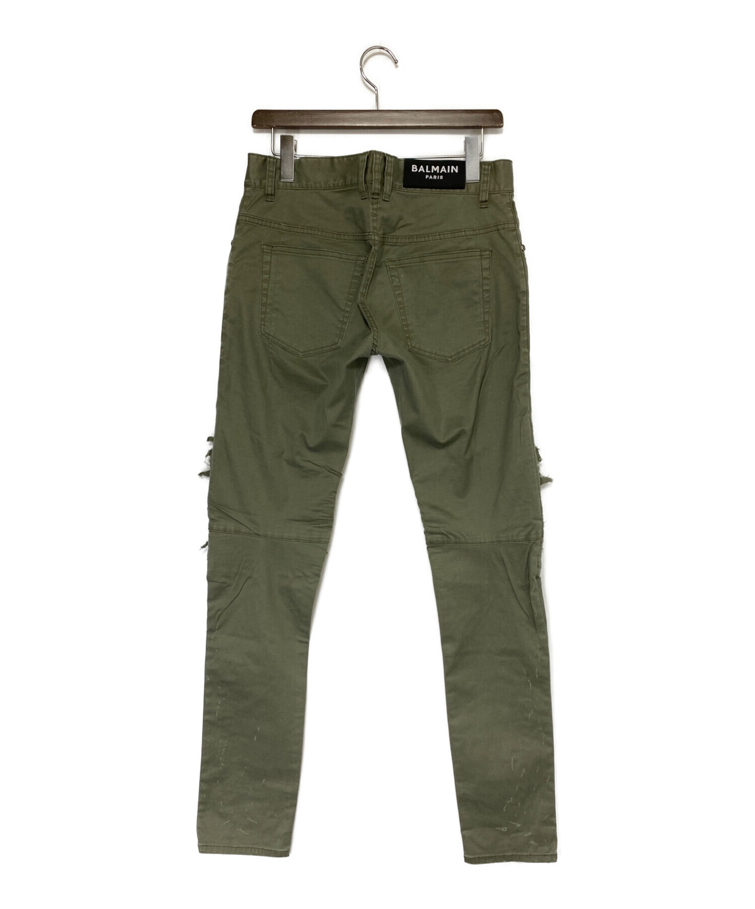 中古・古着通販】BALMAIN (バルマン) バイカーパンツ カーキ サイズ:30