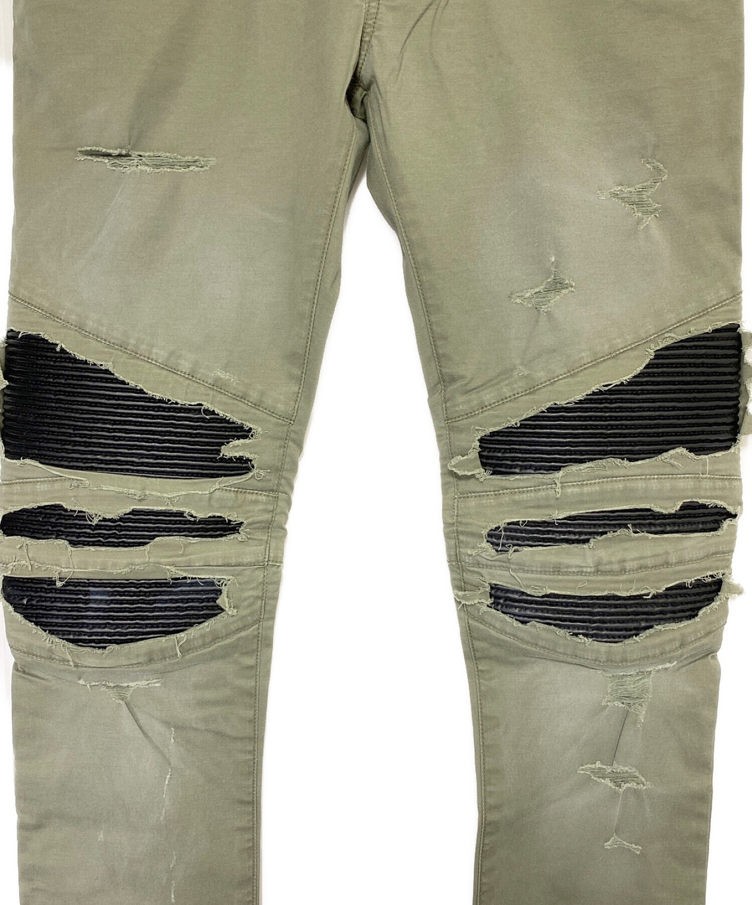 中古・古着通販】BALMAIN (バルマン) バイカーパンツ カーキ サイズ:30