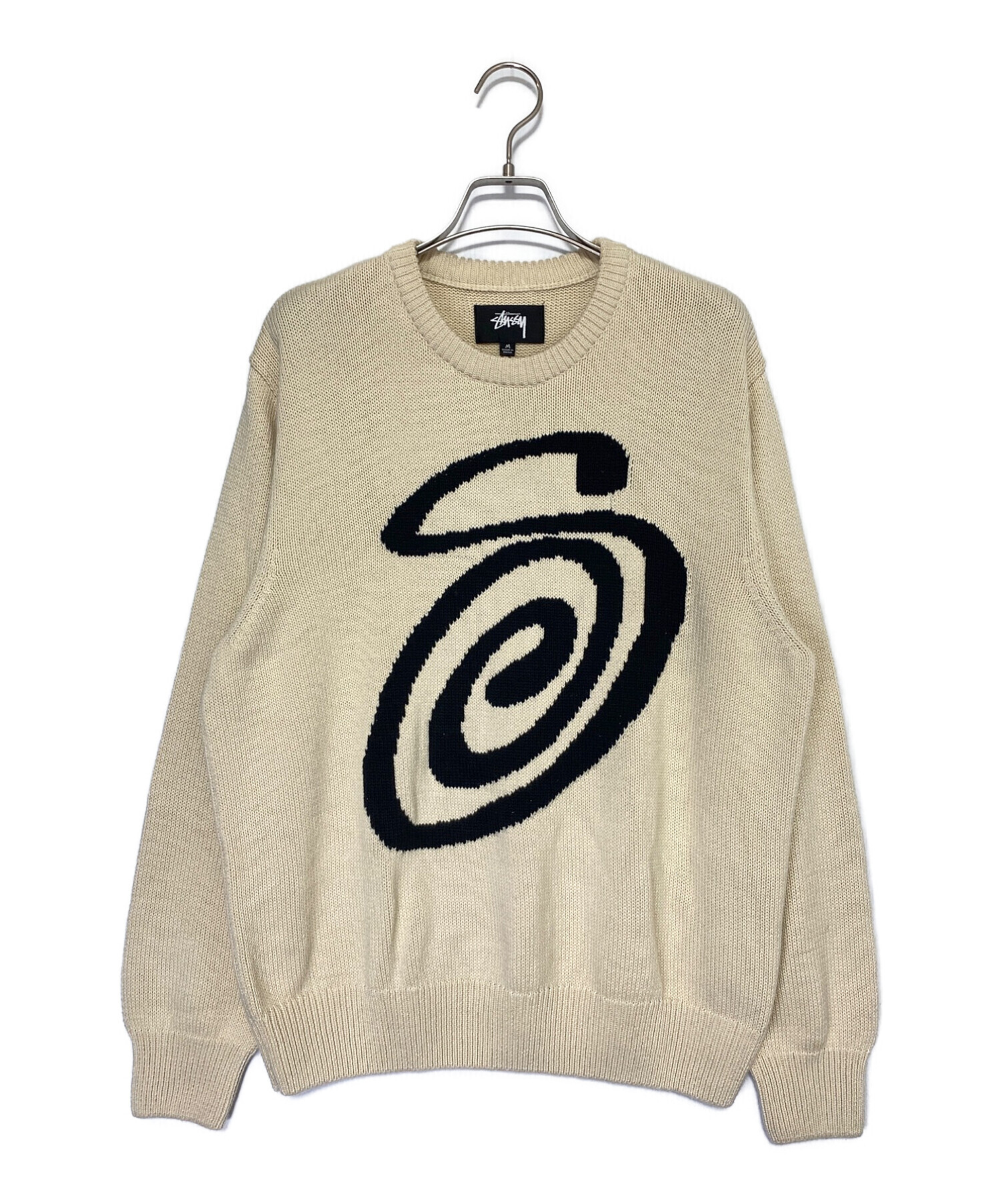中古・古着通販】stussy (ステューシー) Curly S Sweater ベージュ 