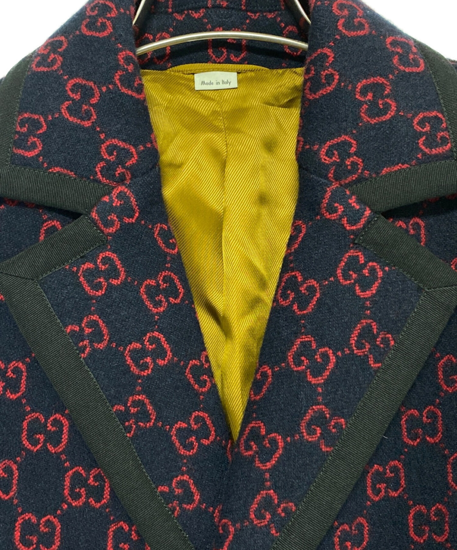 中古・古着通販】GUCCI (グッチ) GG ジャガード ジャケット ネイビー